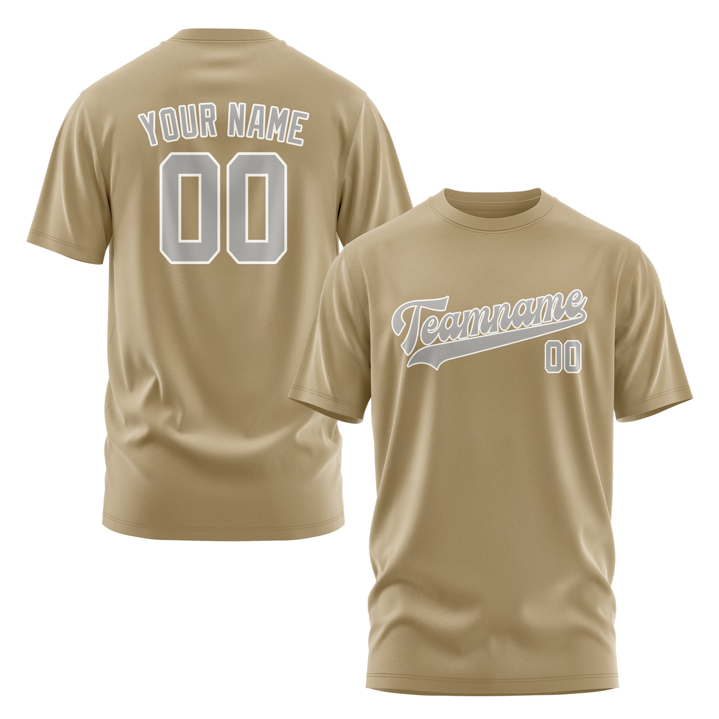 Custom Light Khaki Gray T-Shirt