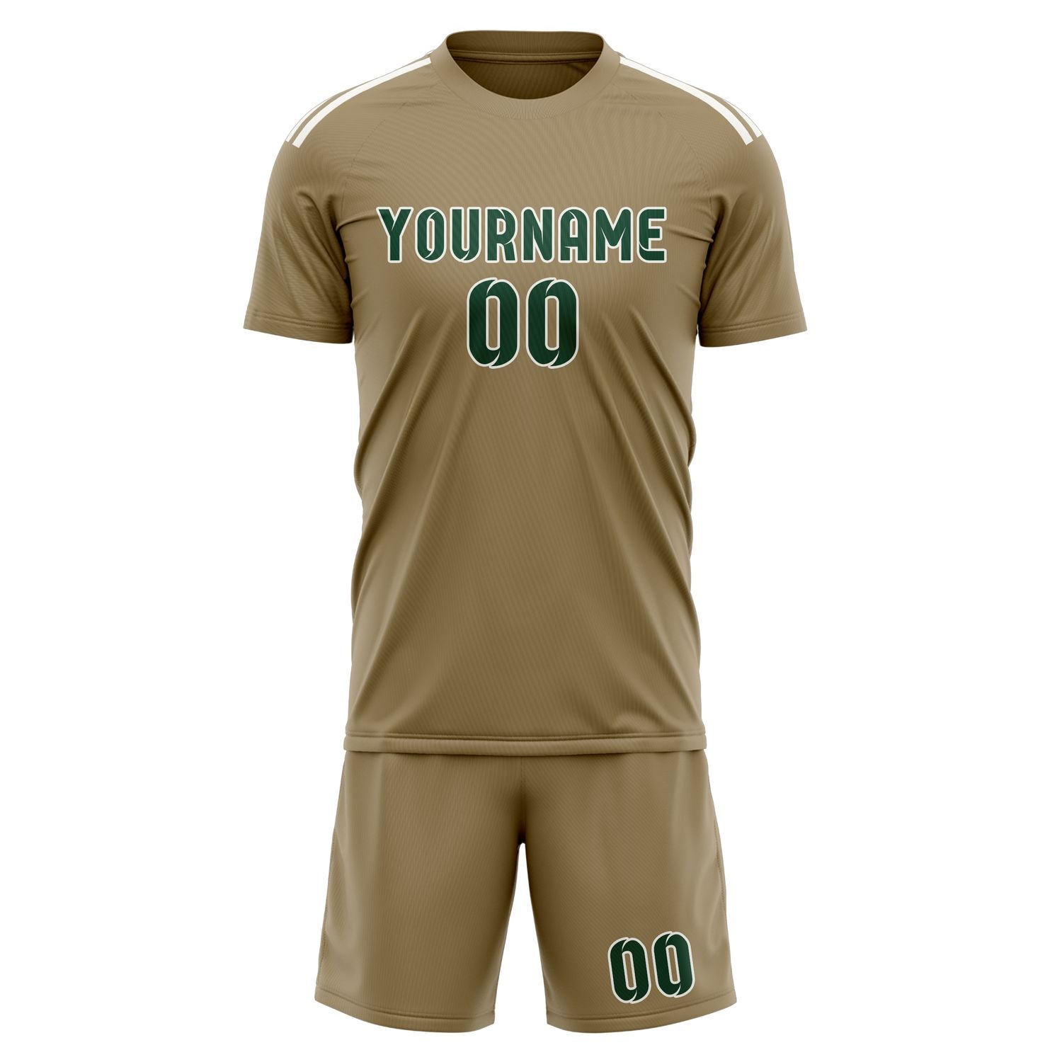 Custom Light Khaki Green Soccer Set