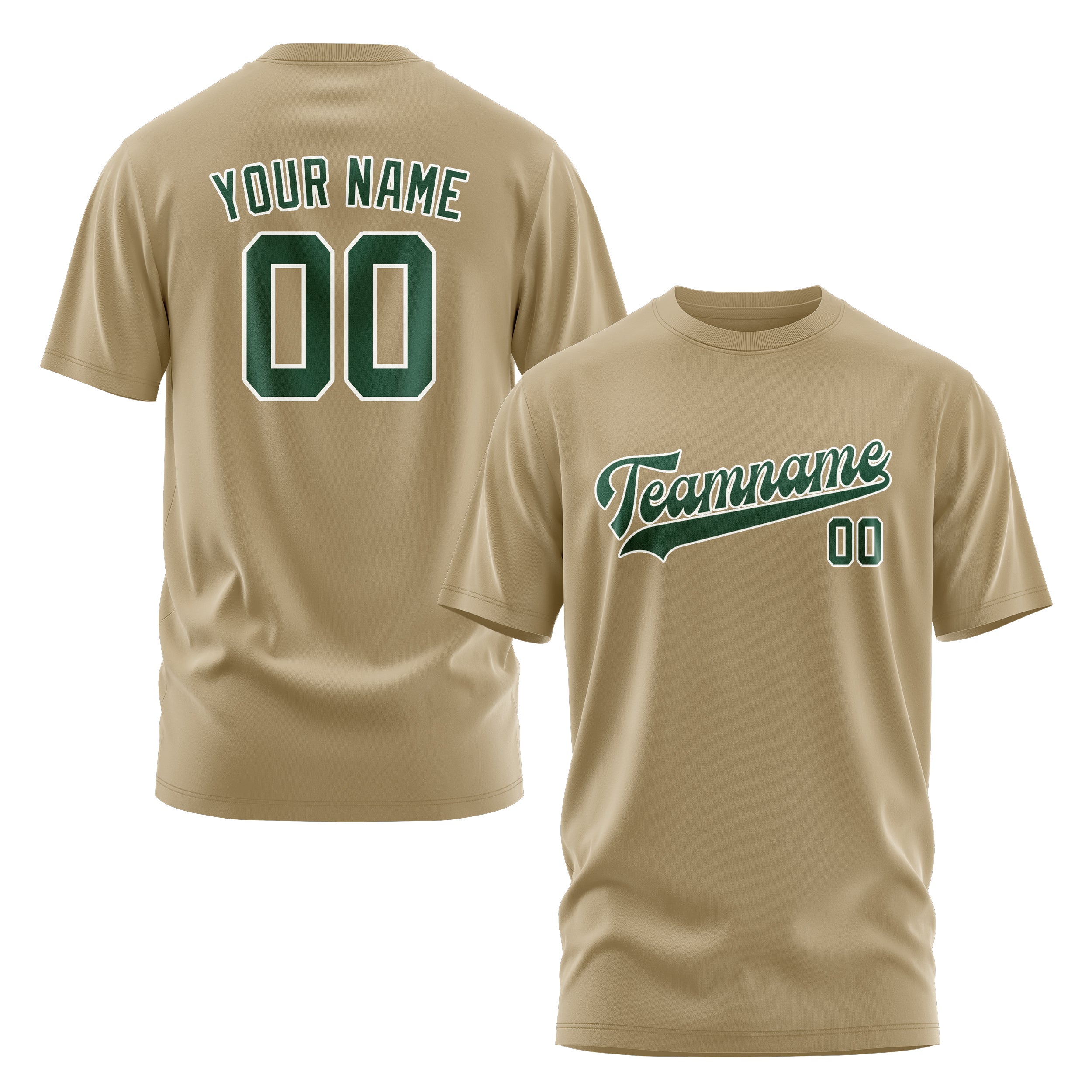 Custom Light Khaki Green T-Shirt