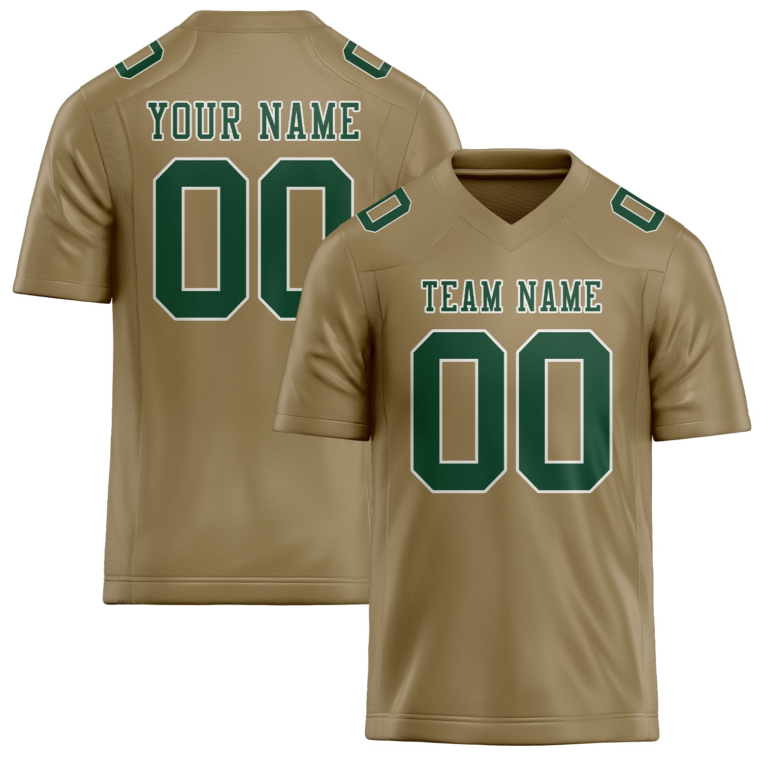 Custom Light Khaki Green Football Jersey