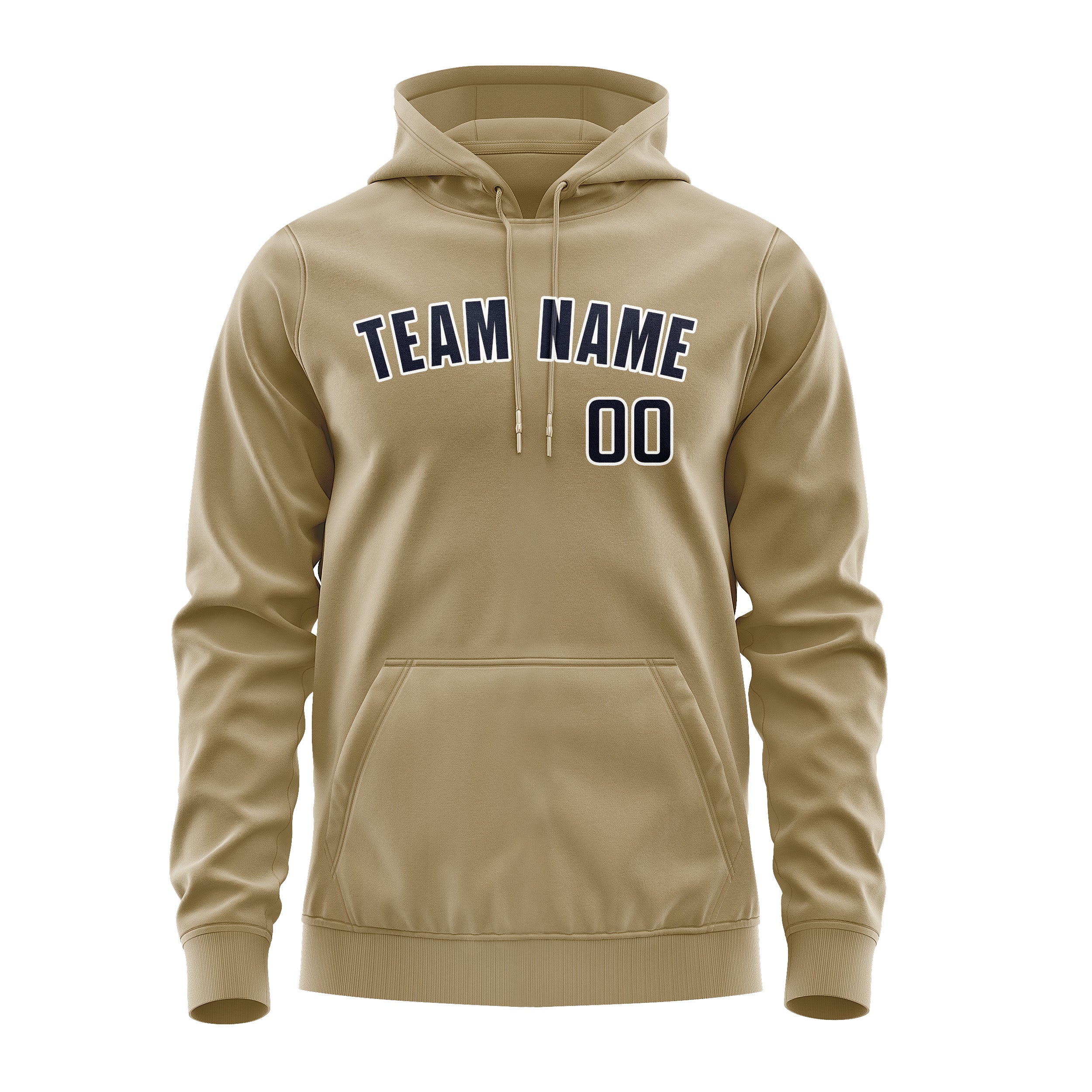 Custom Light Khaki Navy Hoodie
