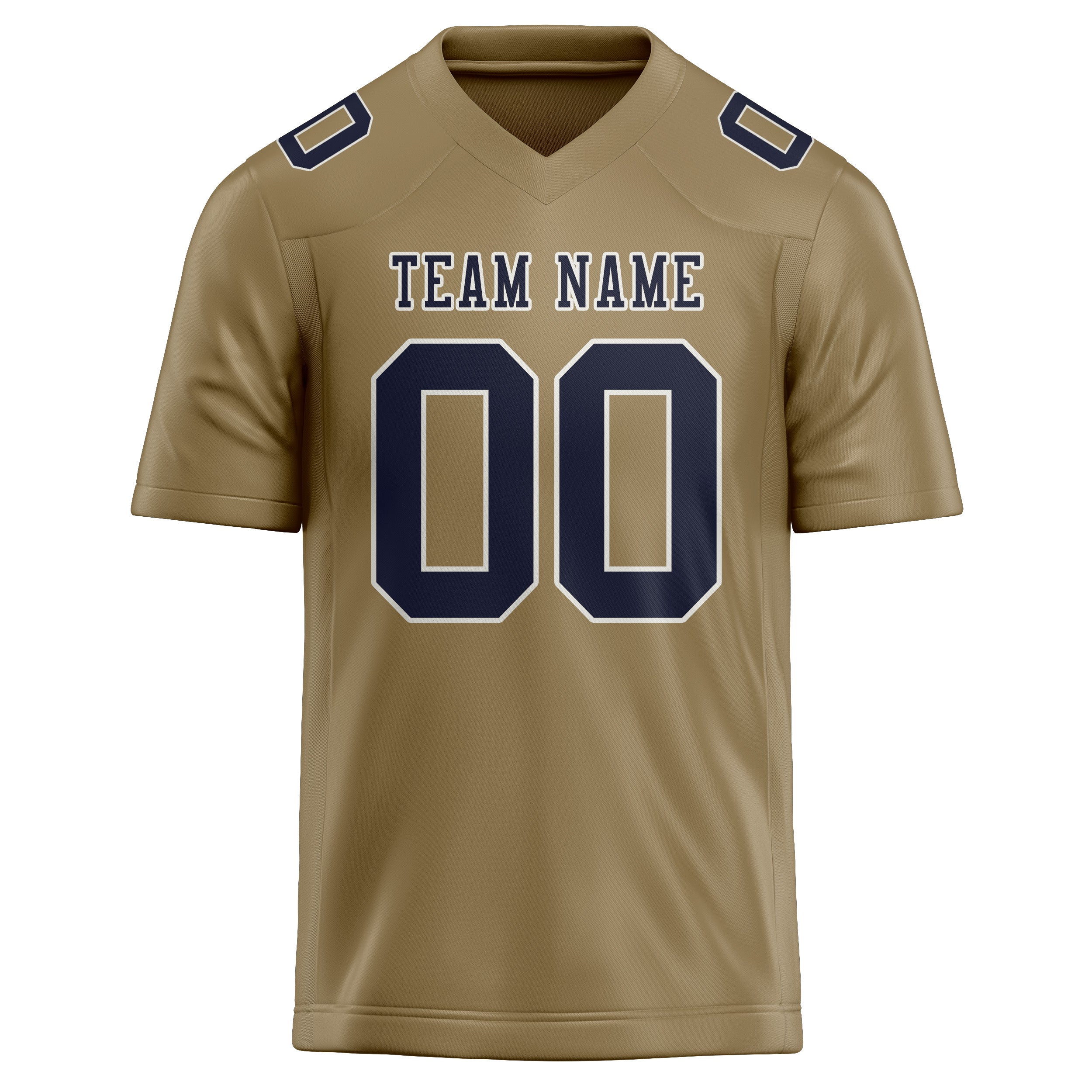 Custom Light Khaki Navy Football Jersey
