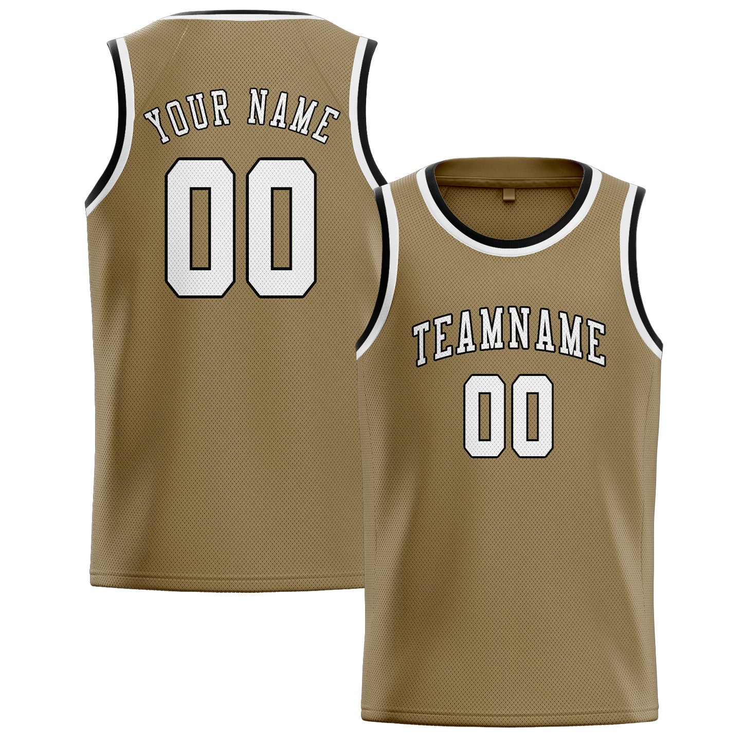 Custom Light Khaki White Basketball Jersey
