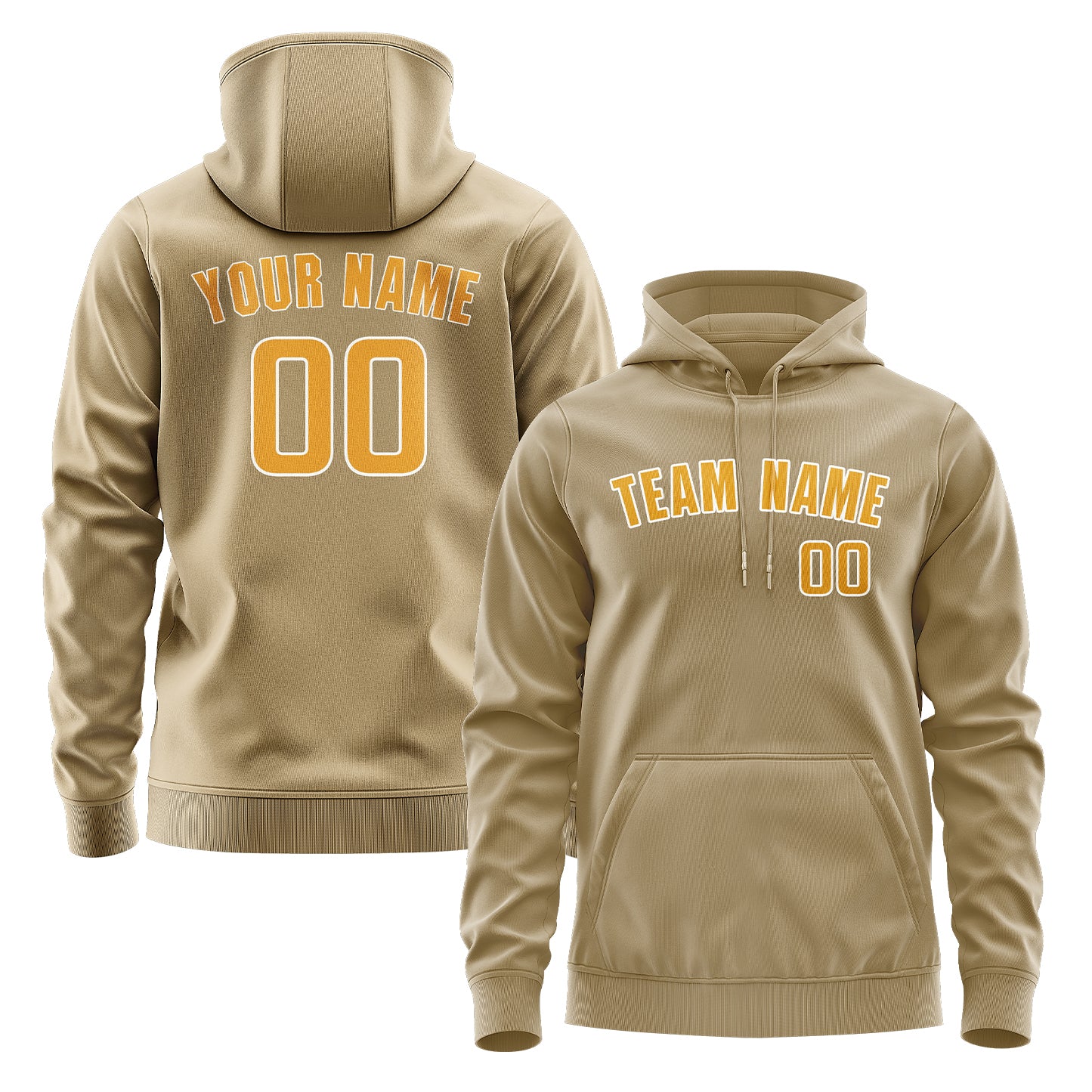 Custom Light Khaki Yellow Hoodie