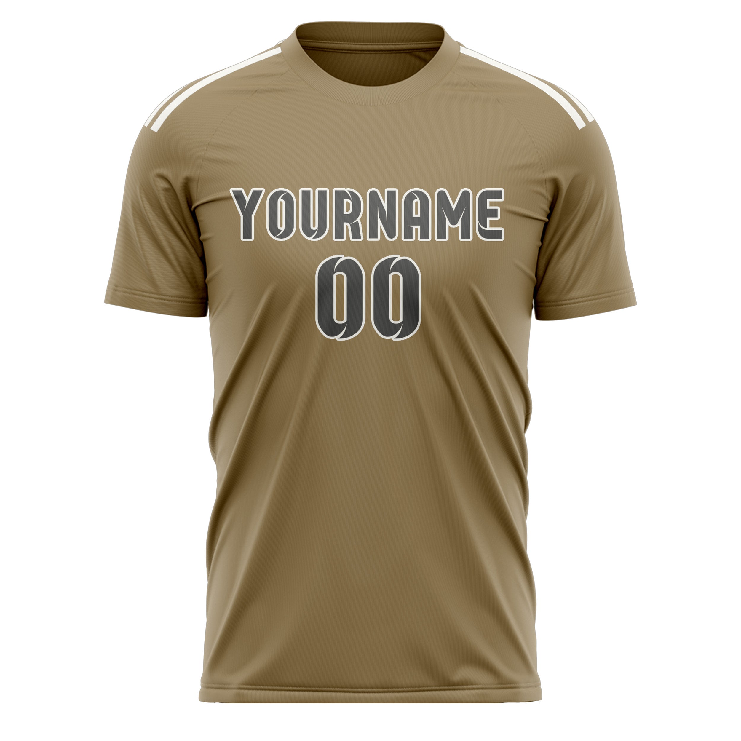 Custom Light Khaki Dark Grey Soccer Jersey