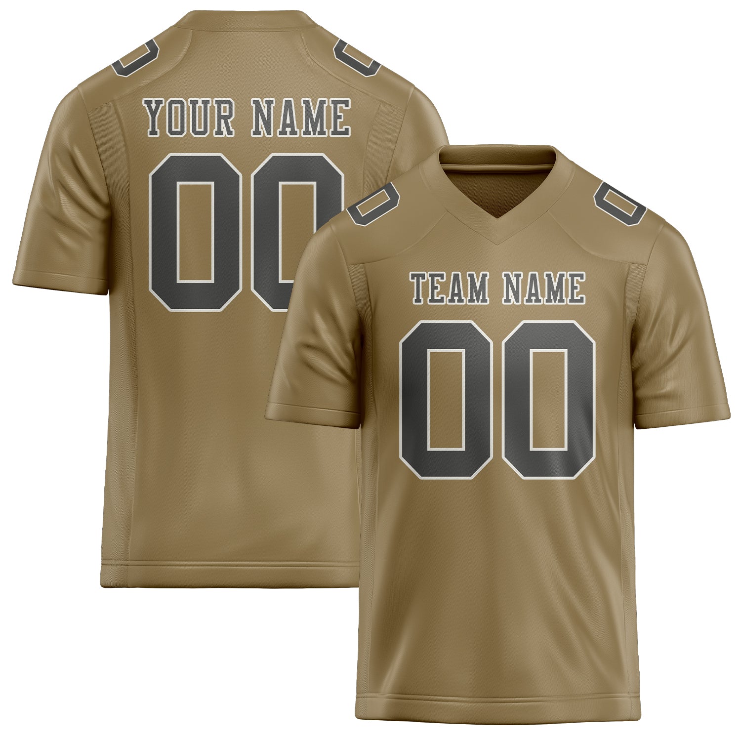 Custom Light Khaki Dark Grey Football Jersey