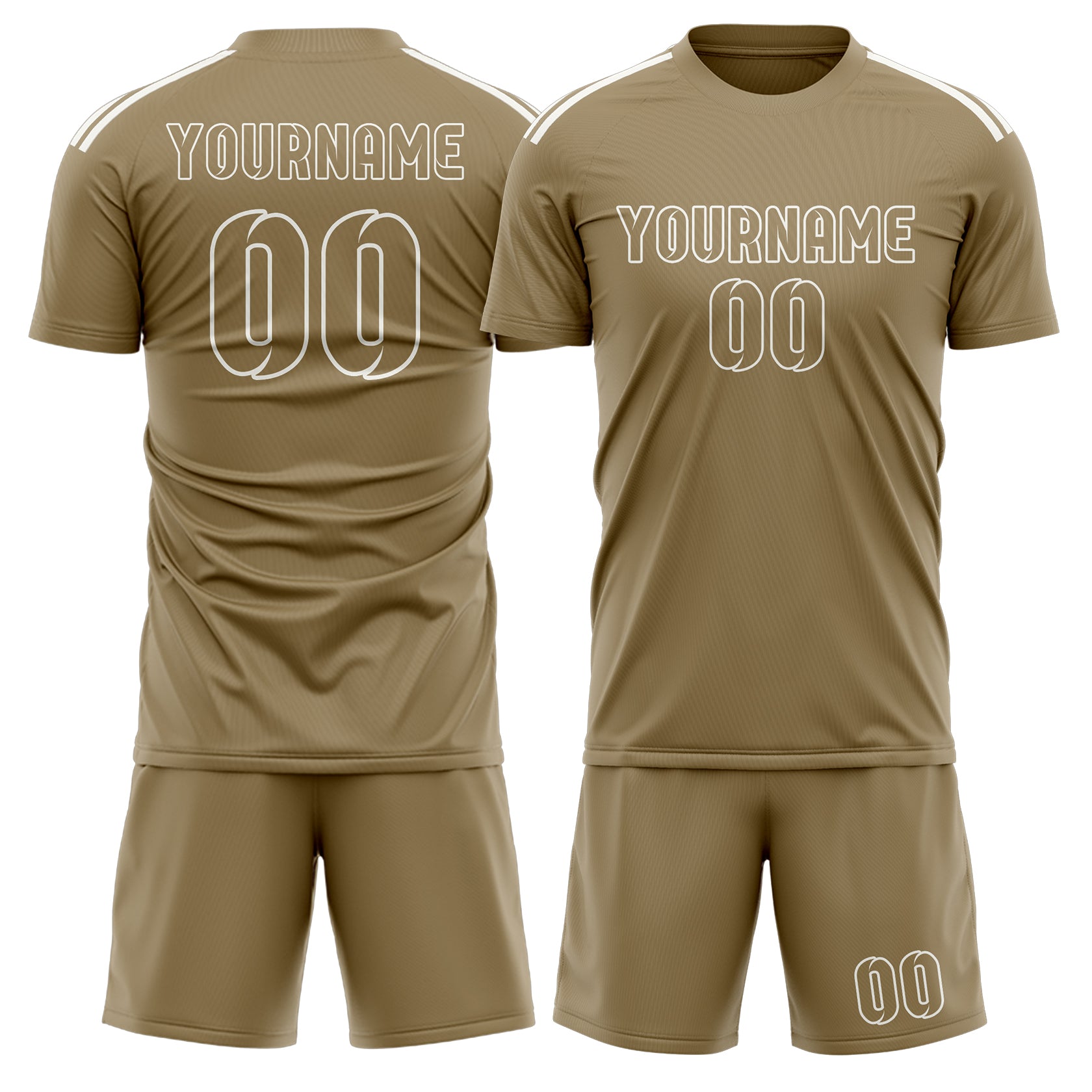 Custom Light Khaki Light Khaki Soccer Set