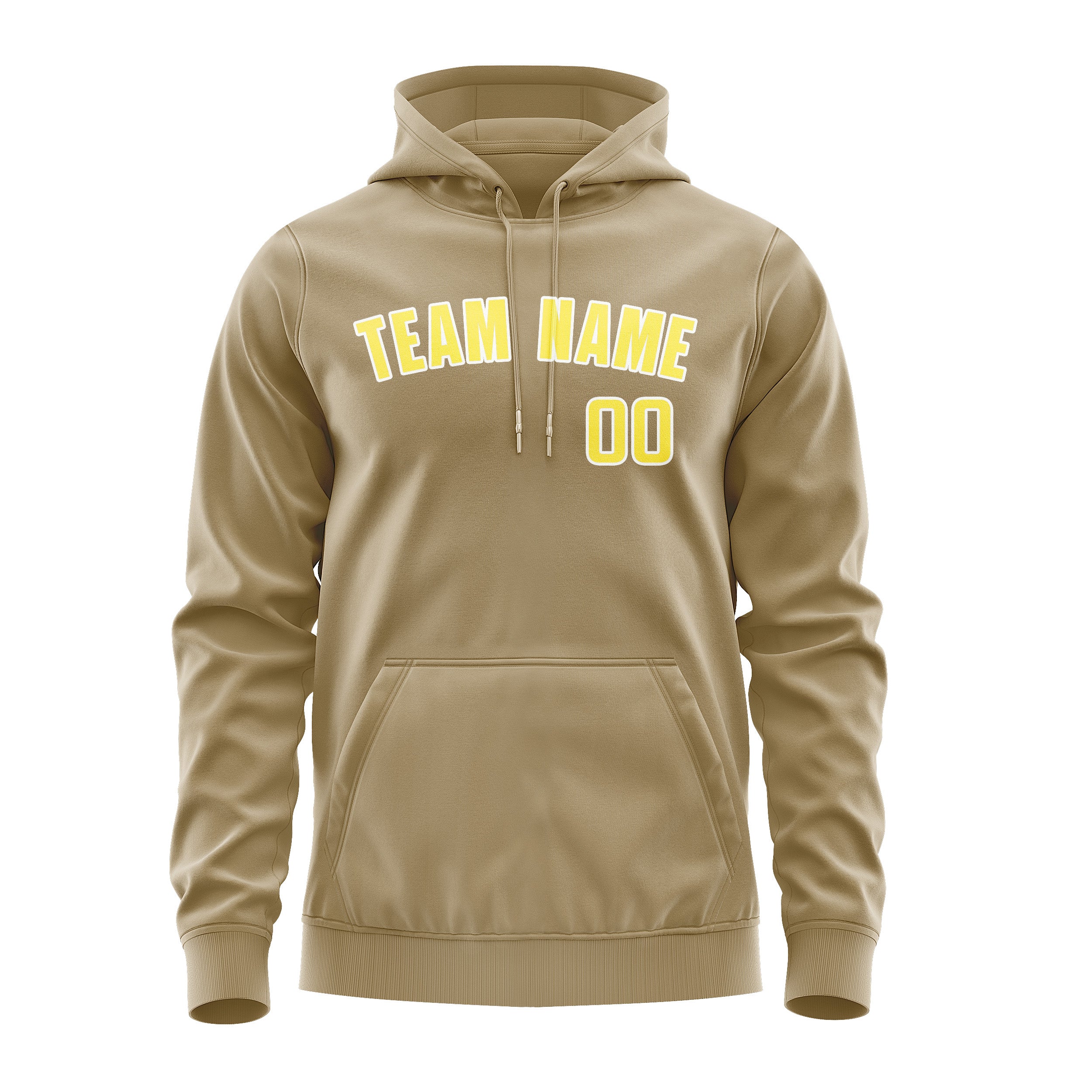Custom Light Khaki Light Yellow Hoodie