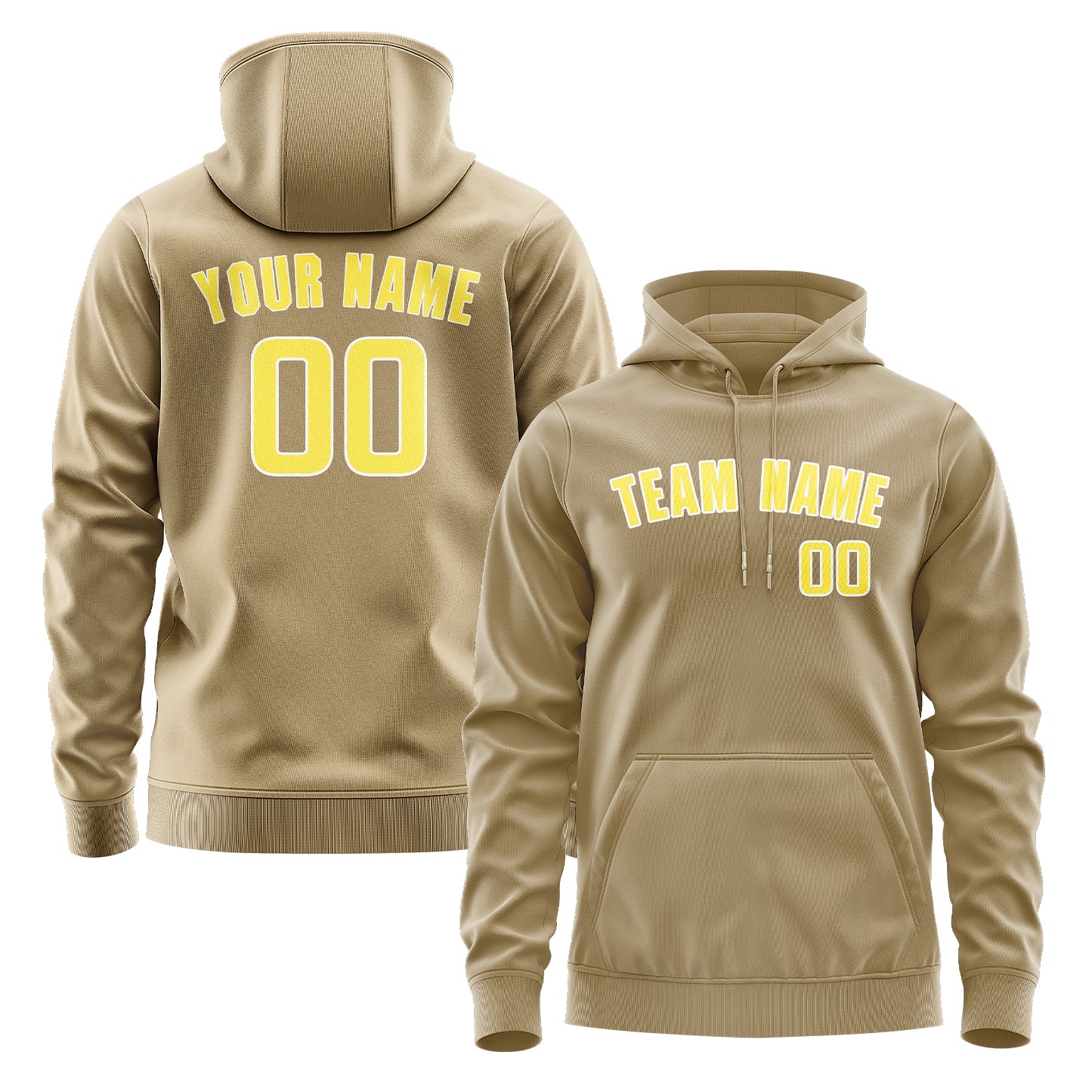 Custom Light Khaki Light Yellow Hoodie