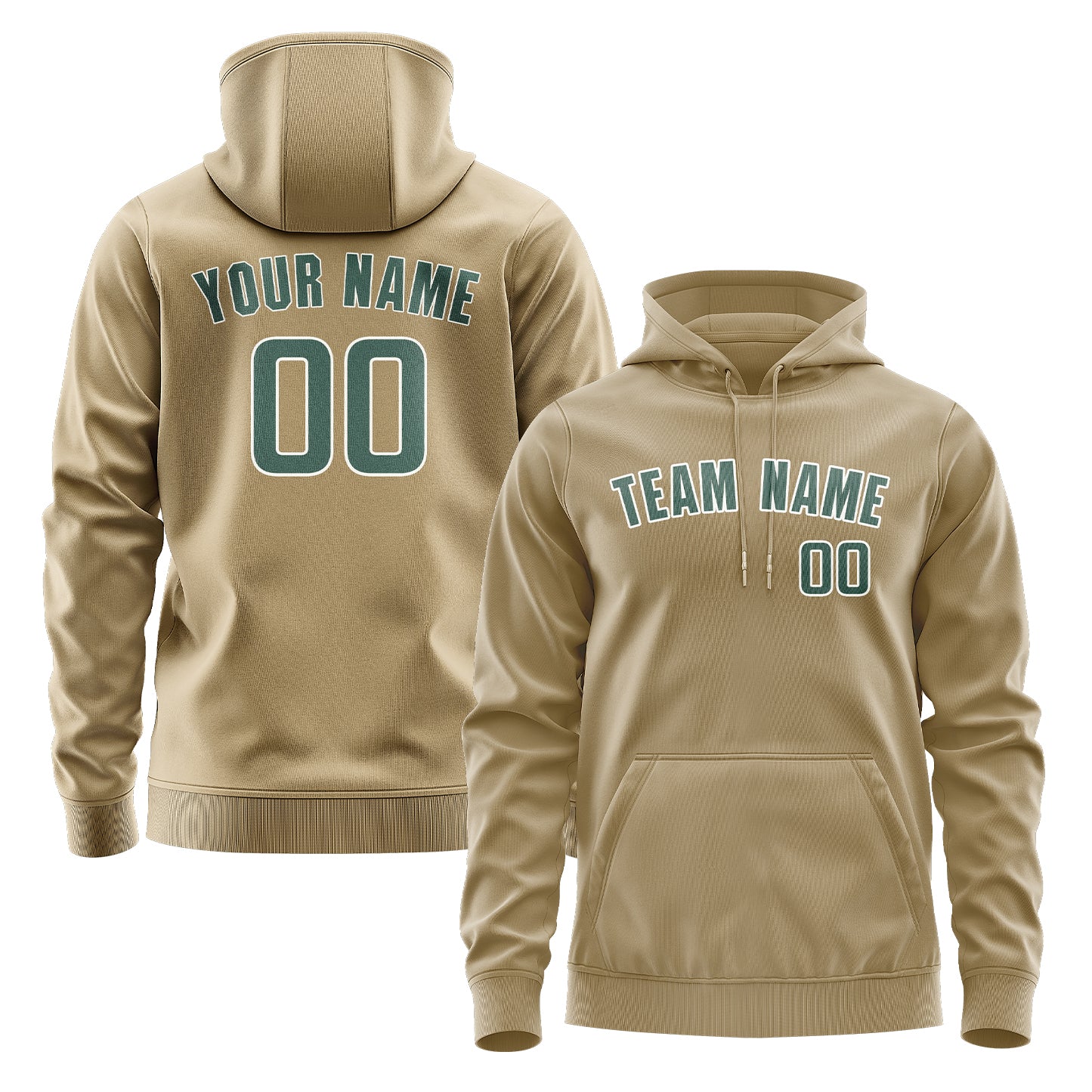 Custom Light Khaki Blue Green Hoodie