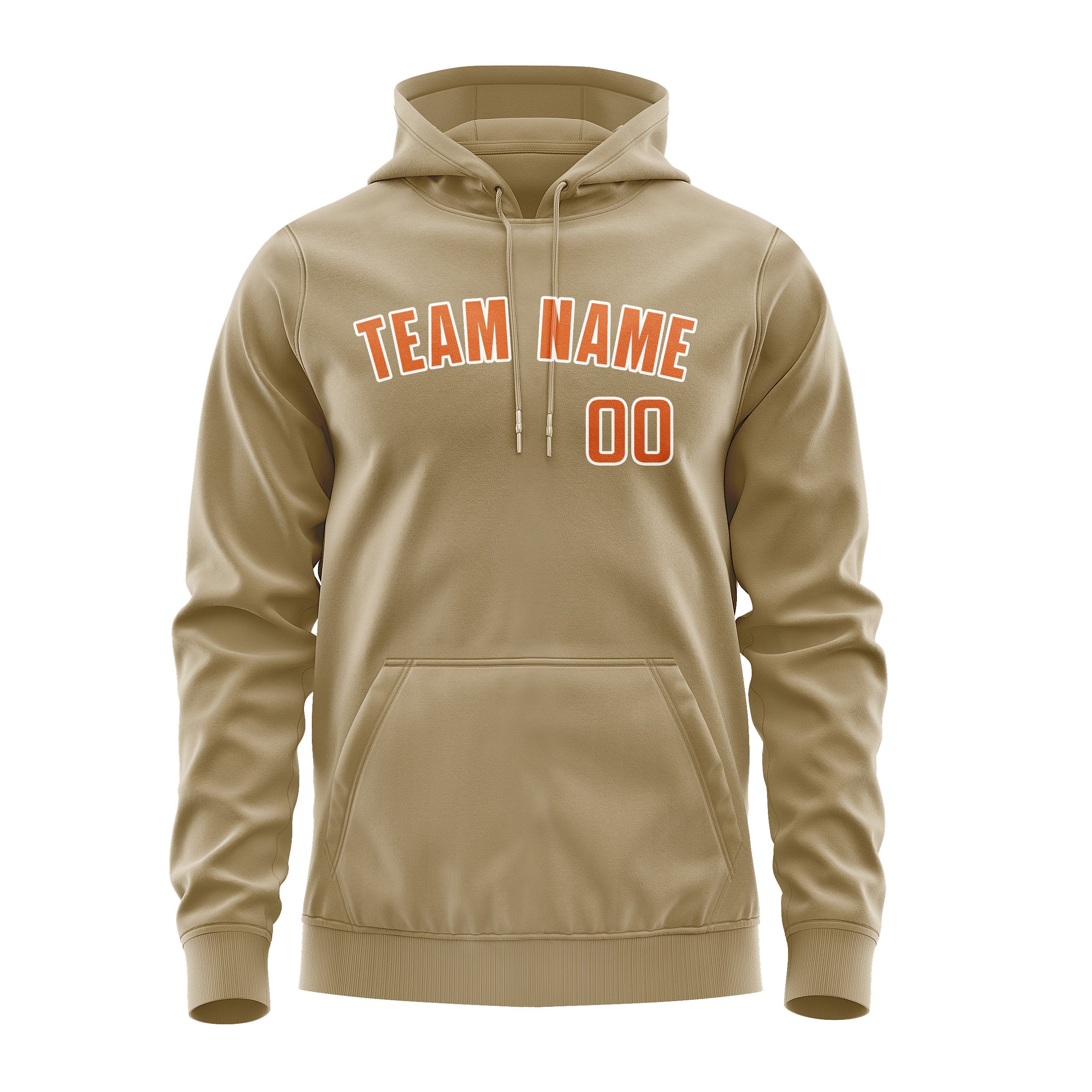 Custom Light Khaki Orange Hoodie