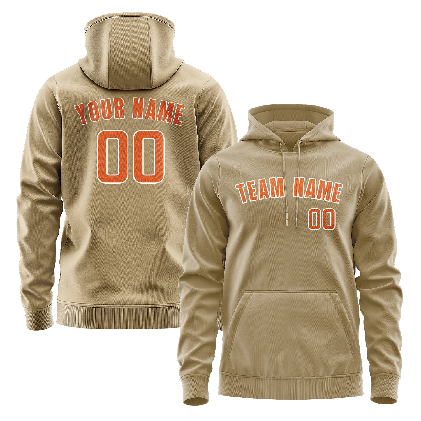 Custom Light Khaki Orange Hoodie