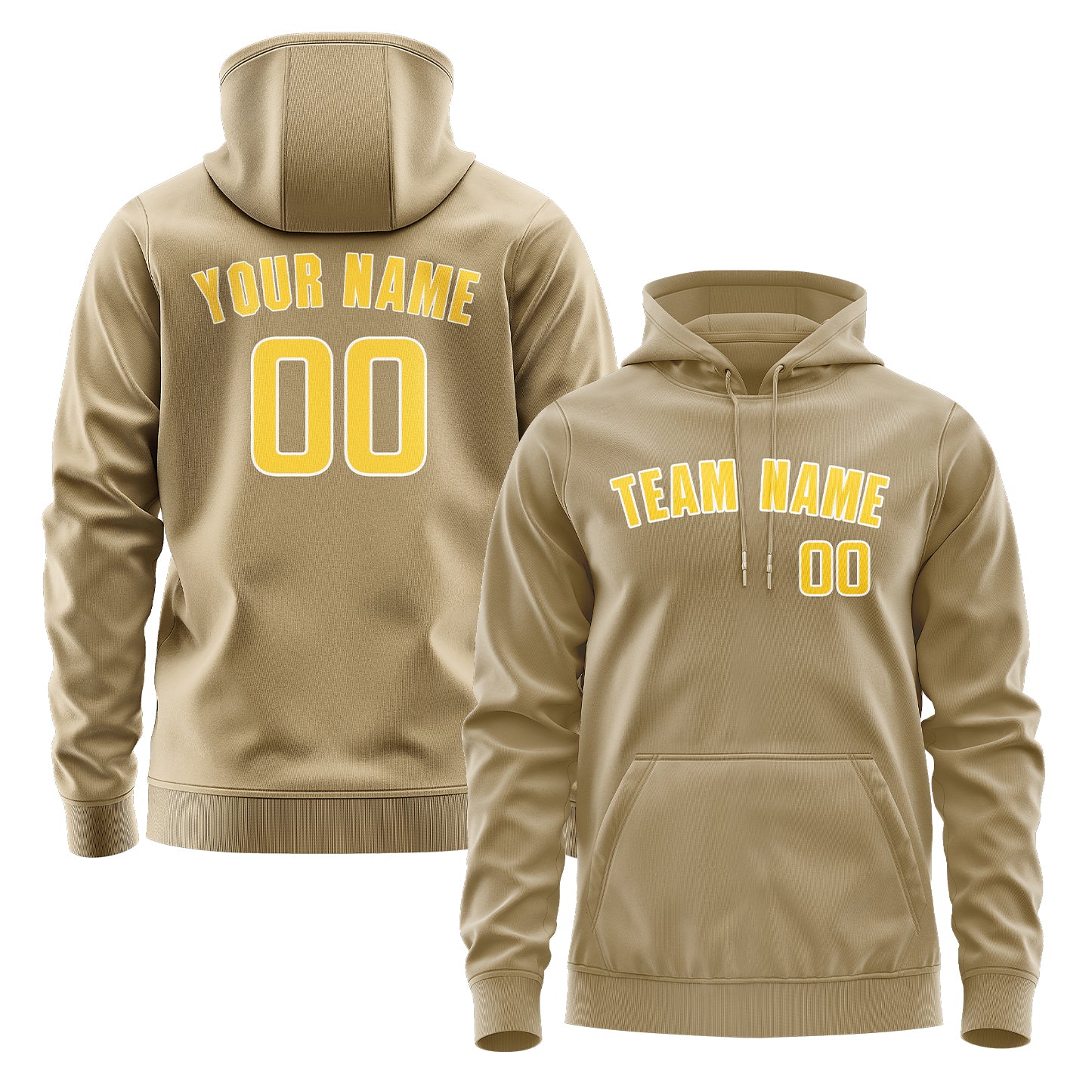 Custom Light Khaki Gold Hoodie