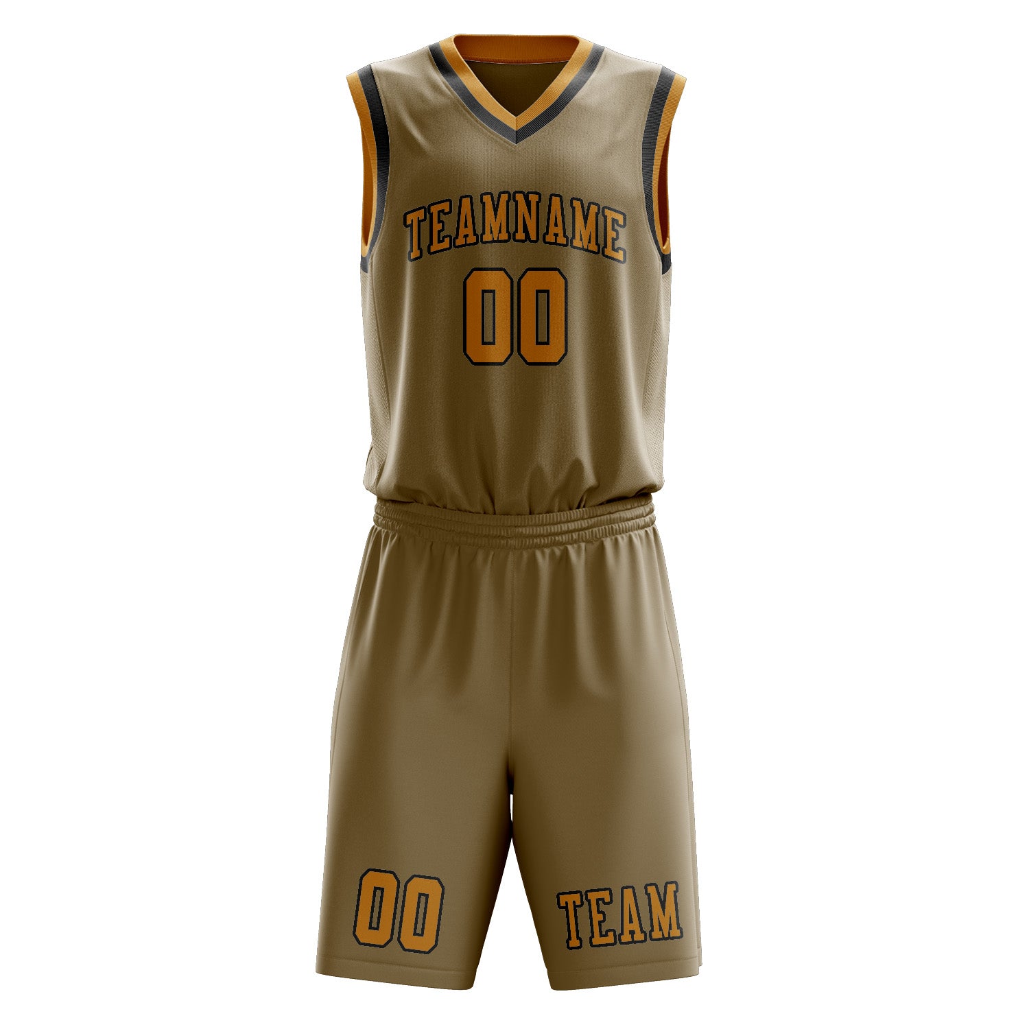 Custom Light Khaki Yellow Basketball Set