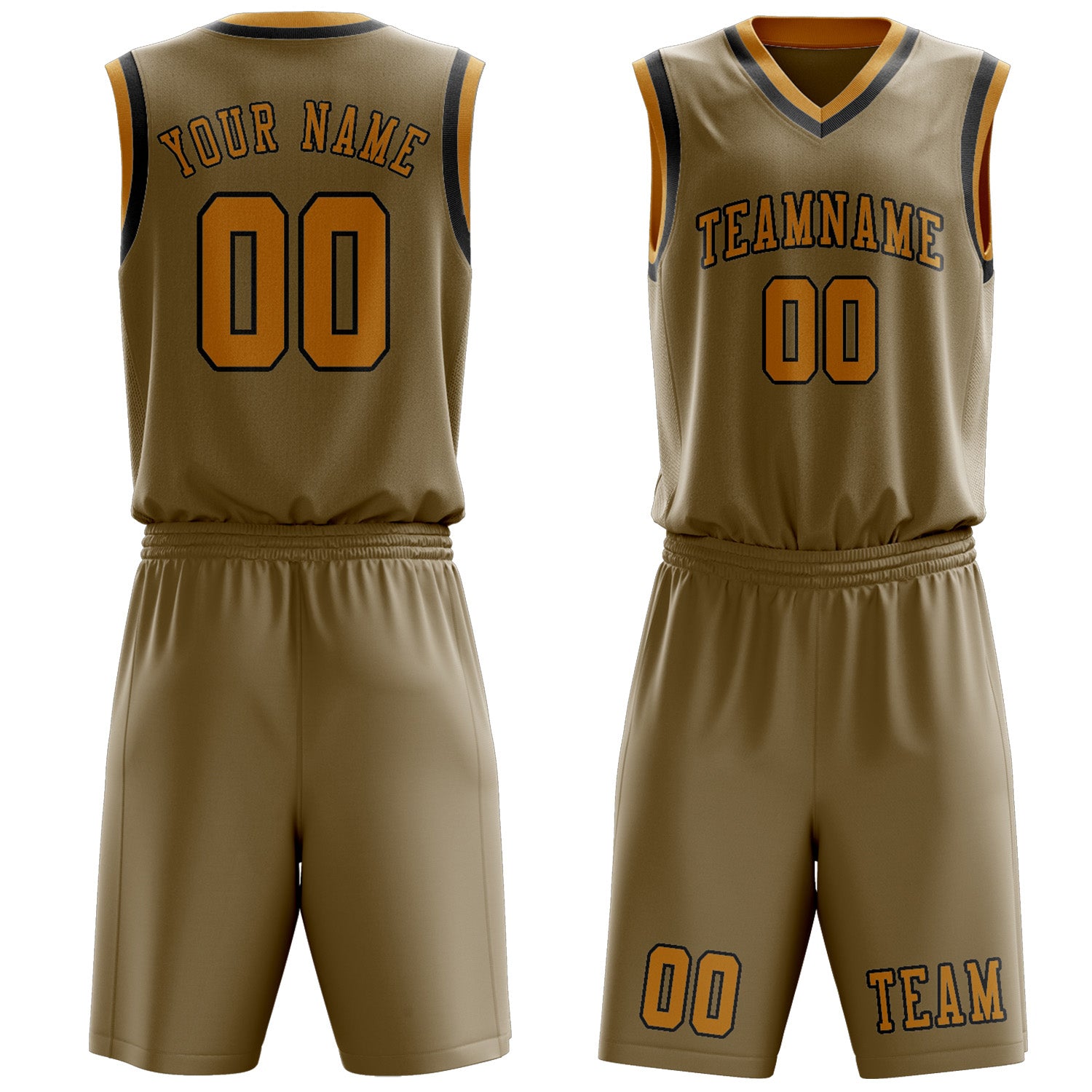 Custom Light Khaki Yellow Basketball Set