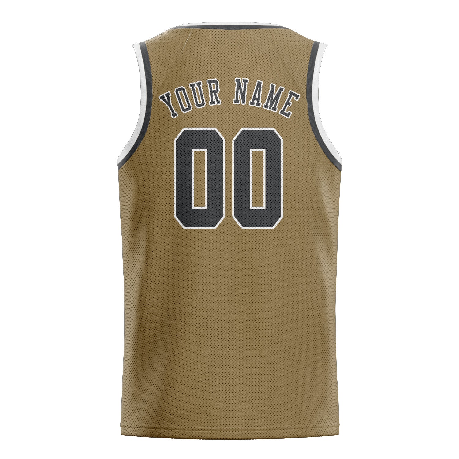 Custom Light Khaki Dark Grey Basketball Jersey