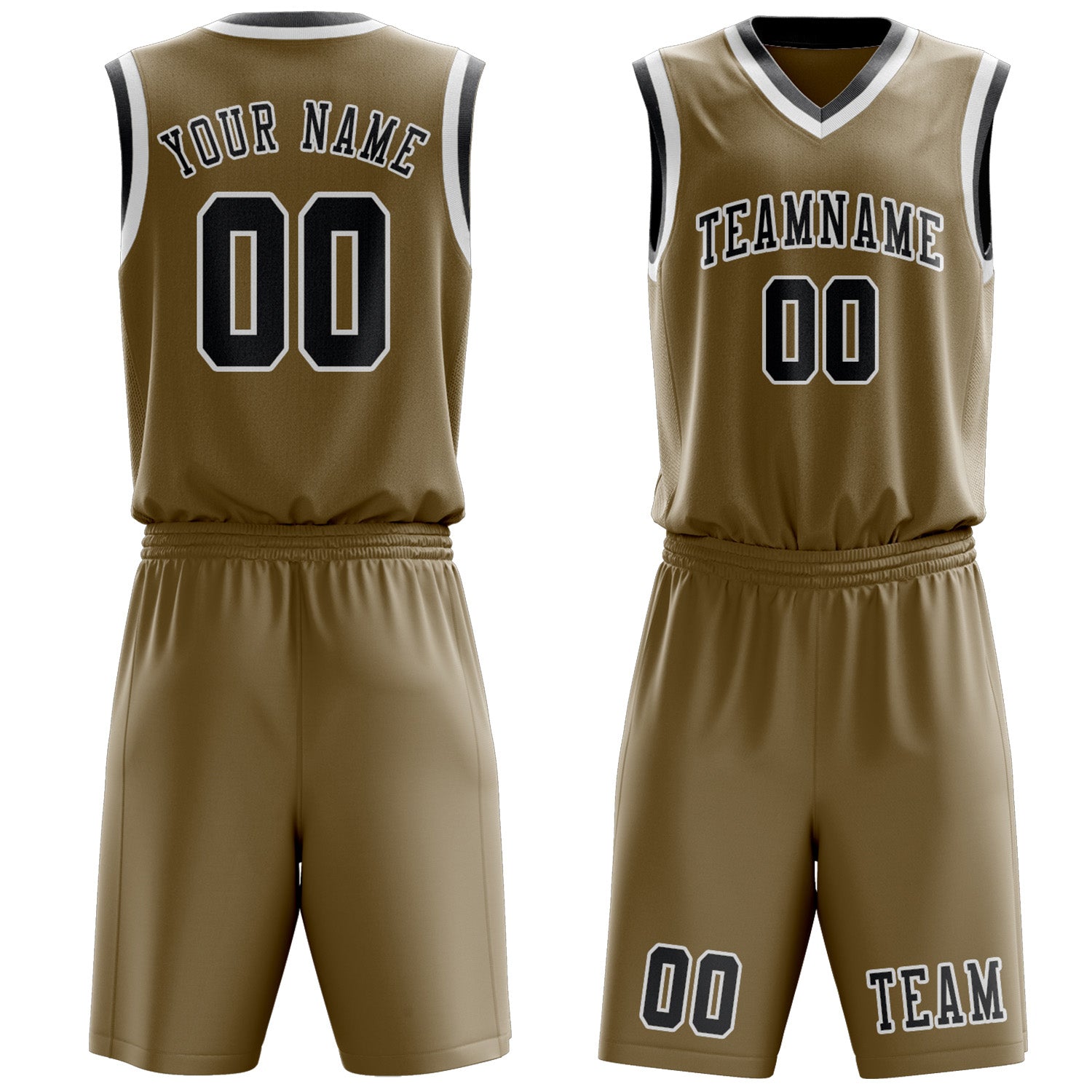 Custom Light Khaki Dark Grey Basketball Set