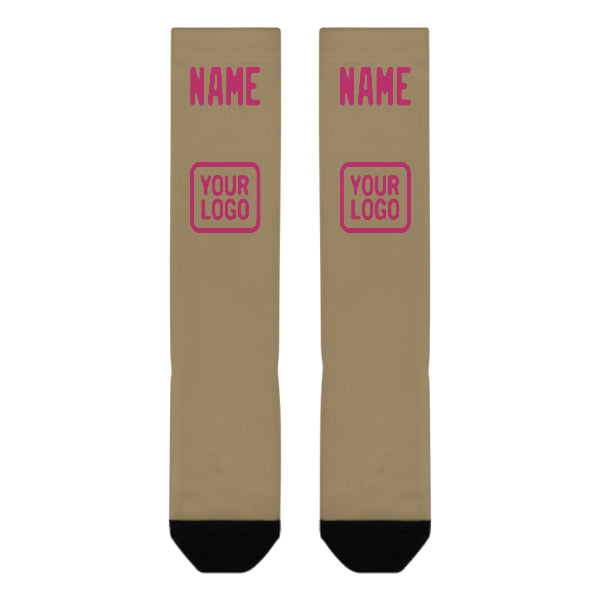 Custom Light Khaki Pink Knee-High Sock