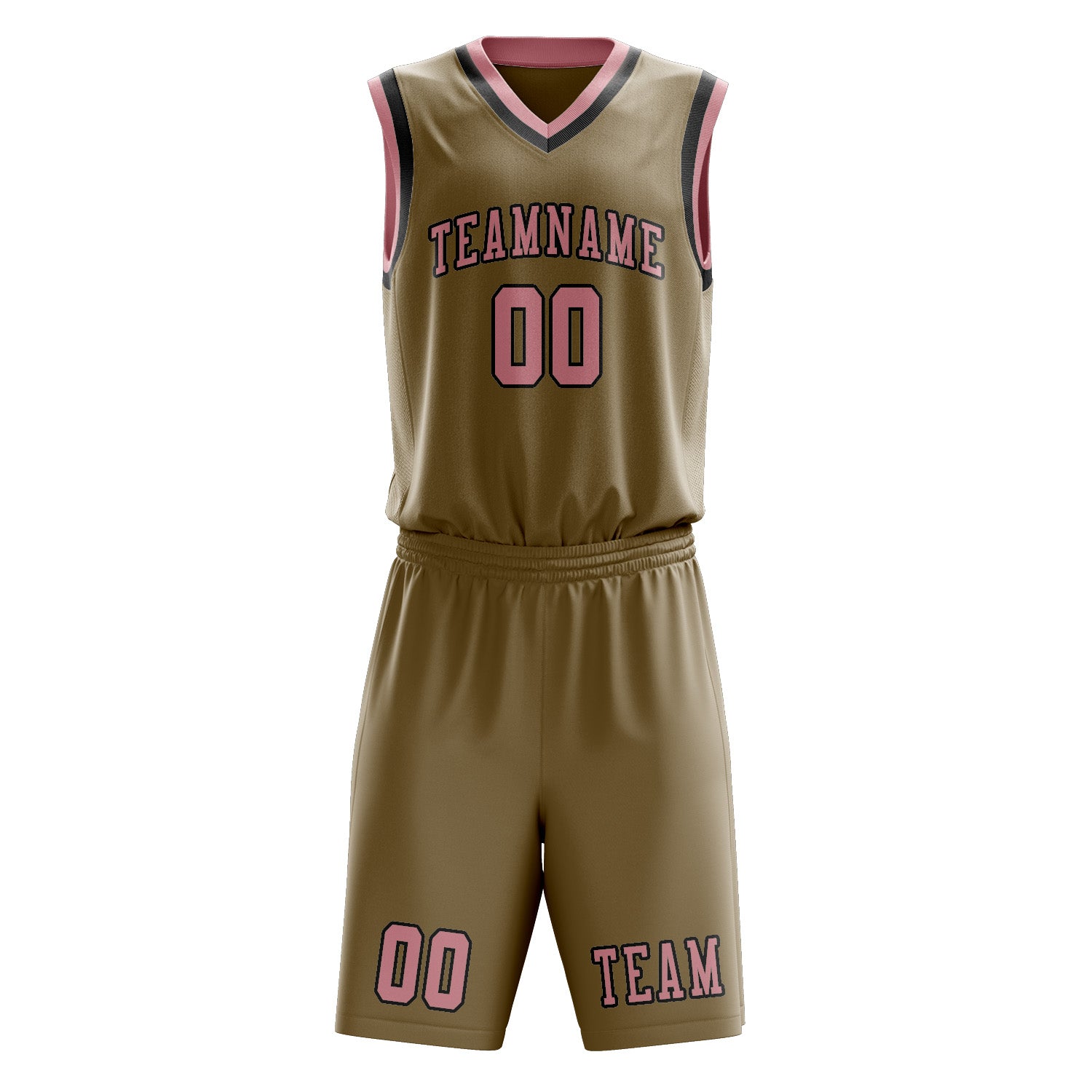 Custom Light Khaki Light Pink Basketball Set