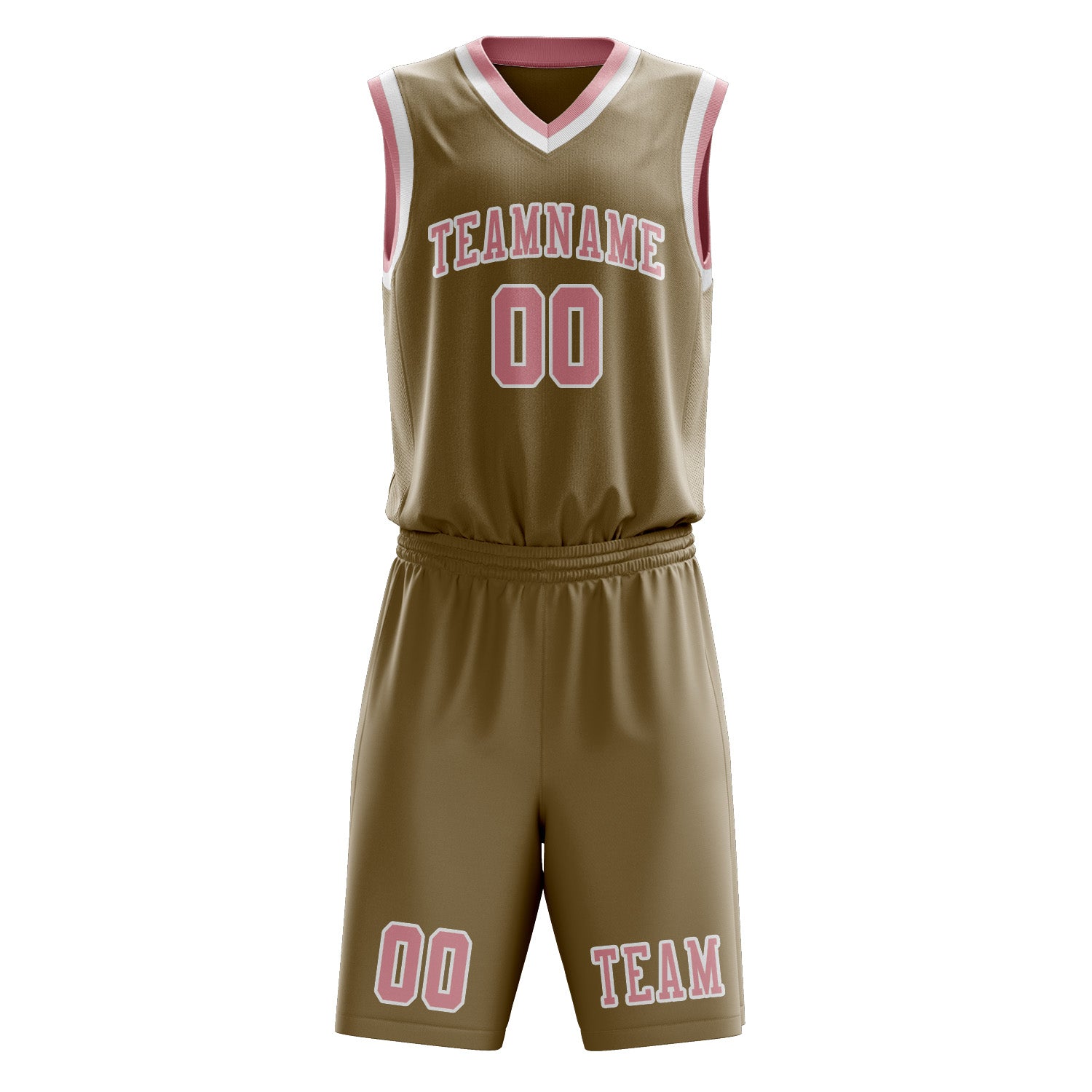 Custom Light Khaki Light Pink Basketball Set