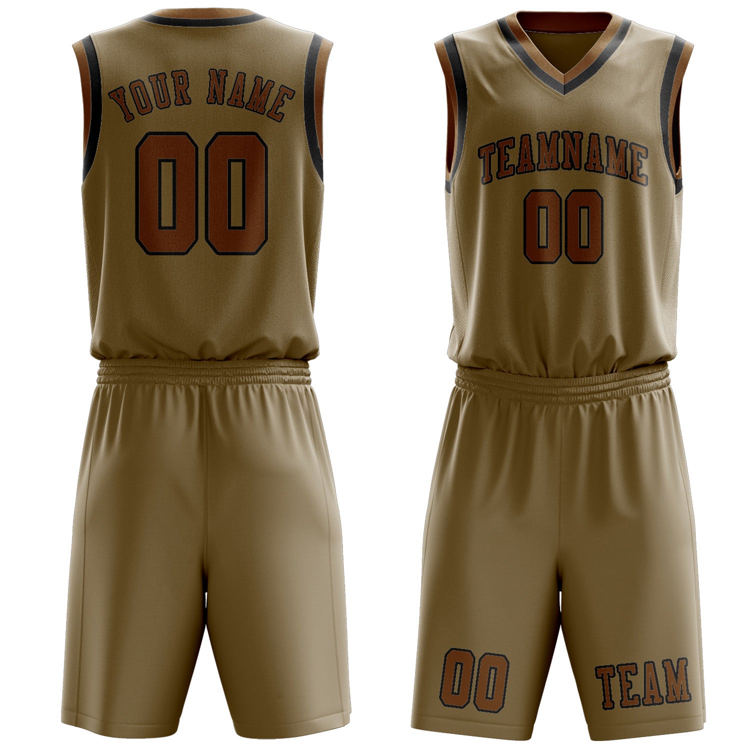 Custom Light Khaki Khaki Basketball Set