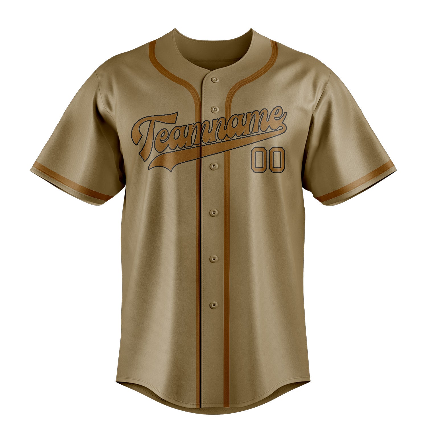 Custom Light Khaki Khaki Baseball Jersey