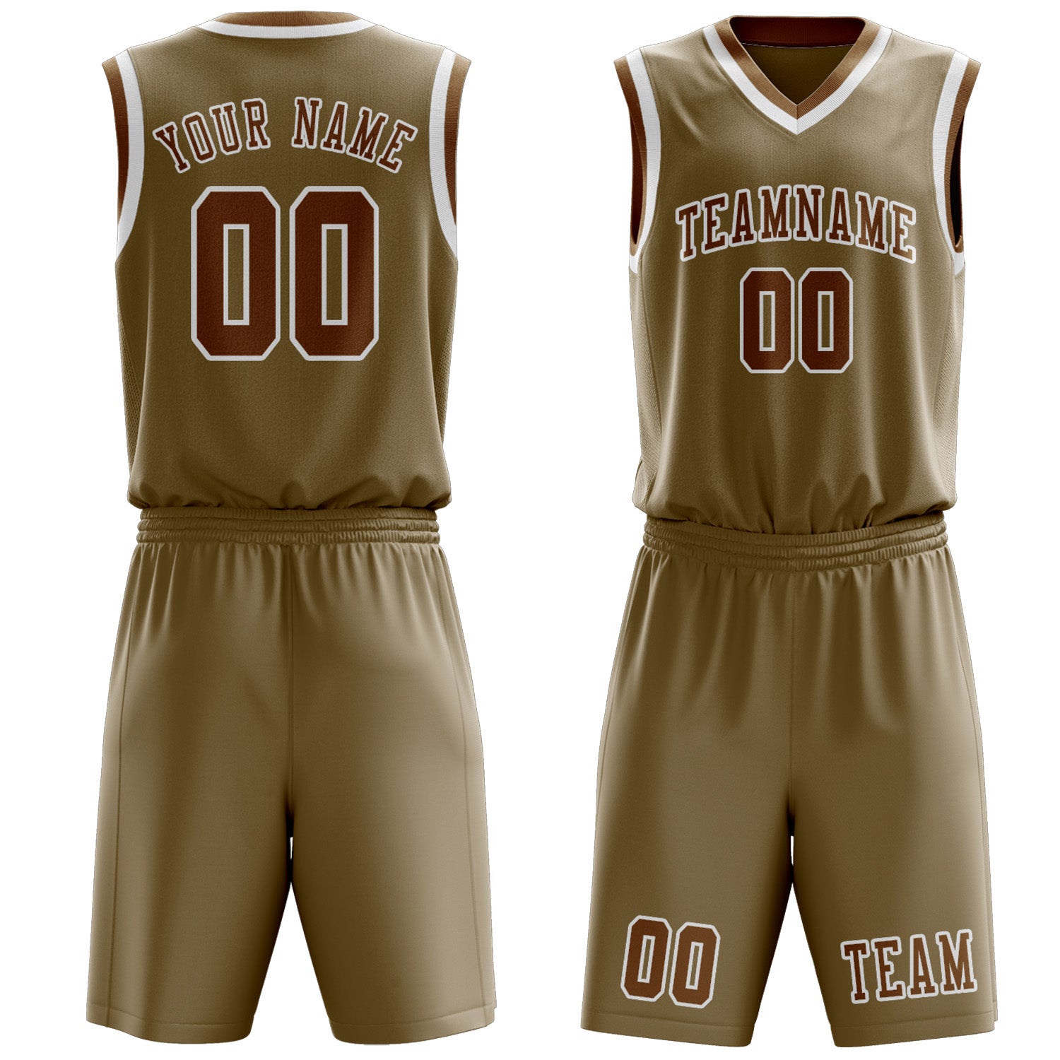 Custom Light Khaki Khaki Basketball Set