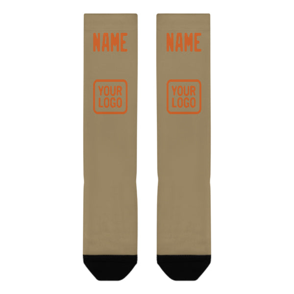Custom Light Khaki Orange Knee-High Sock