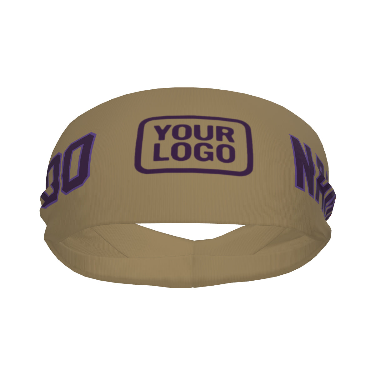 Custom Light Khaki Purple Sports headband