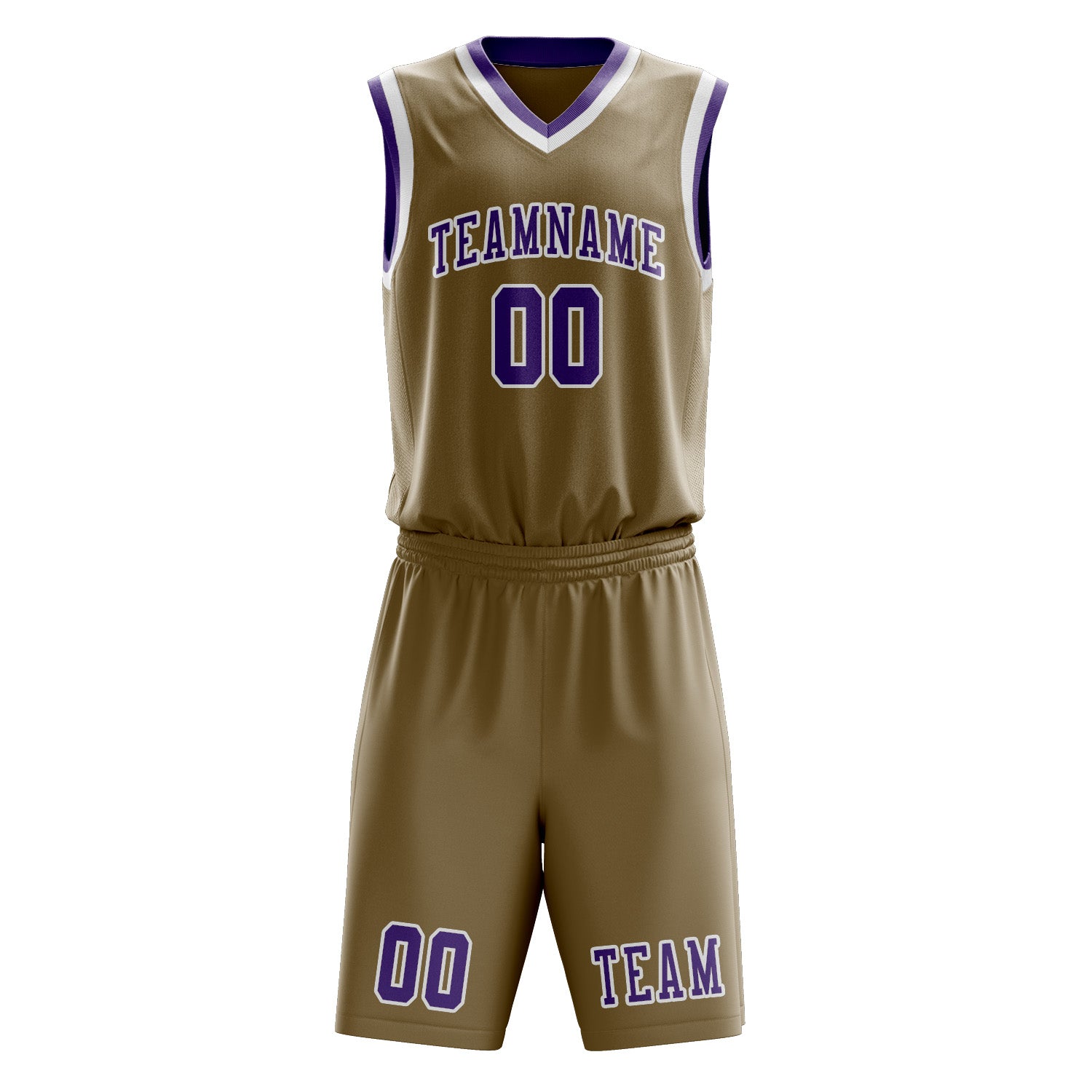Custom Light Khaki Light Purple Basketball Set