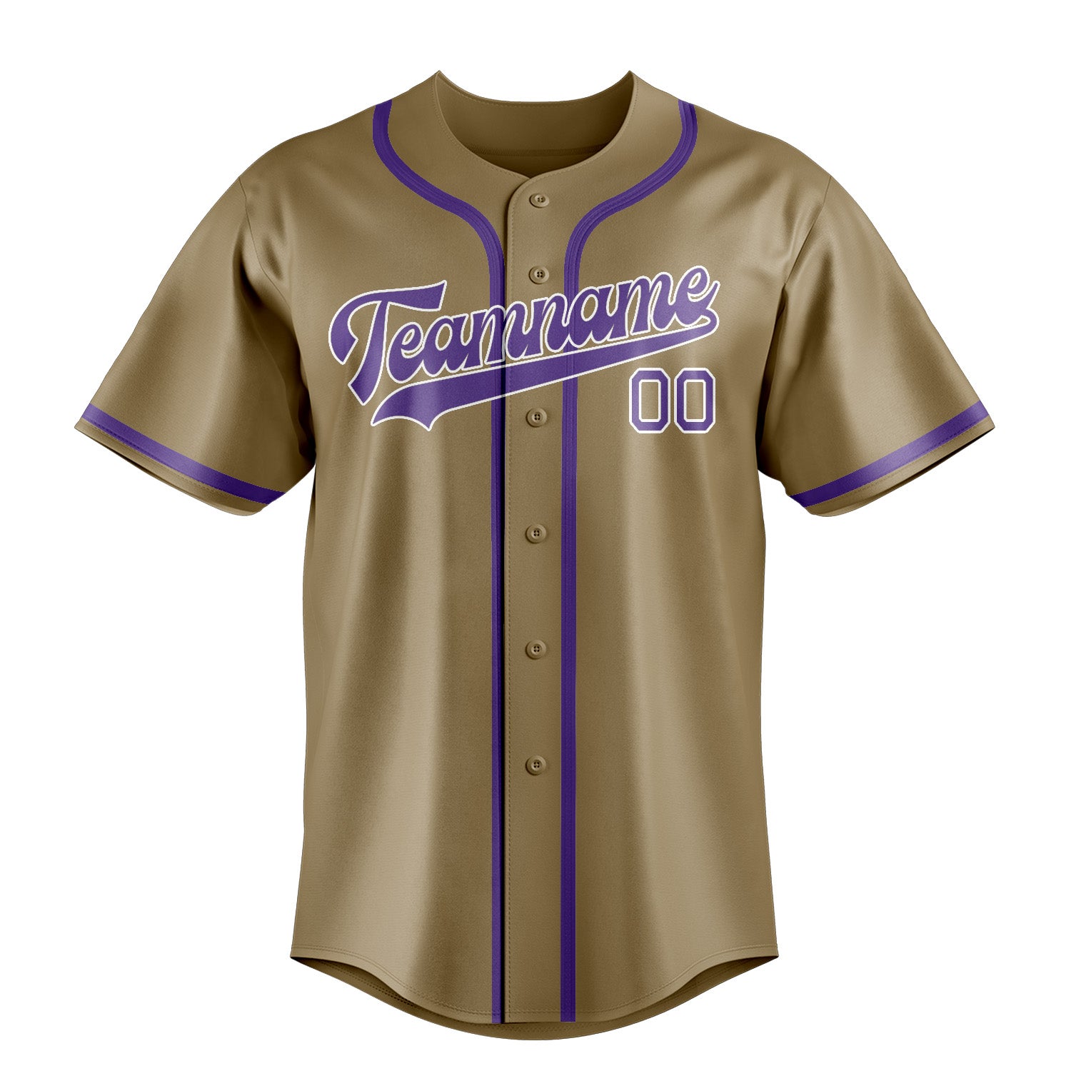 Custom Light Khaki Light Purple Baseball Jersey