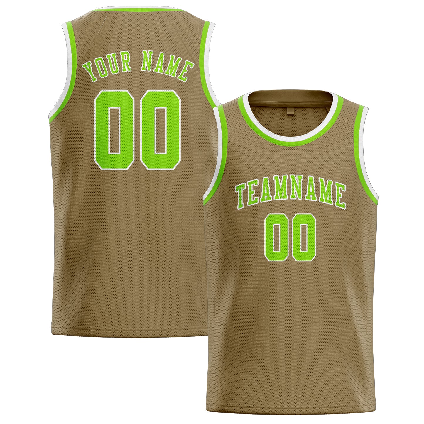 Custom Light Khaki Emerald Green Basketball Jersey
