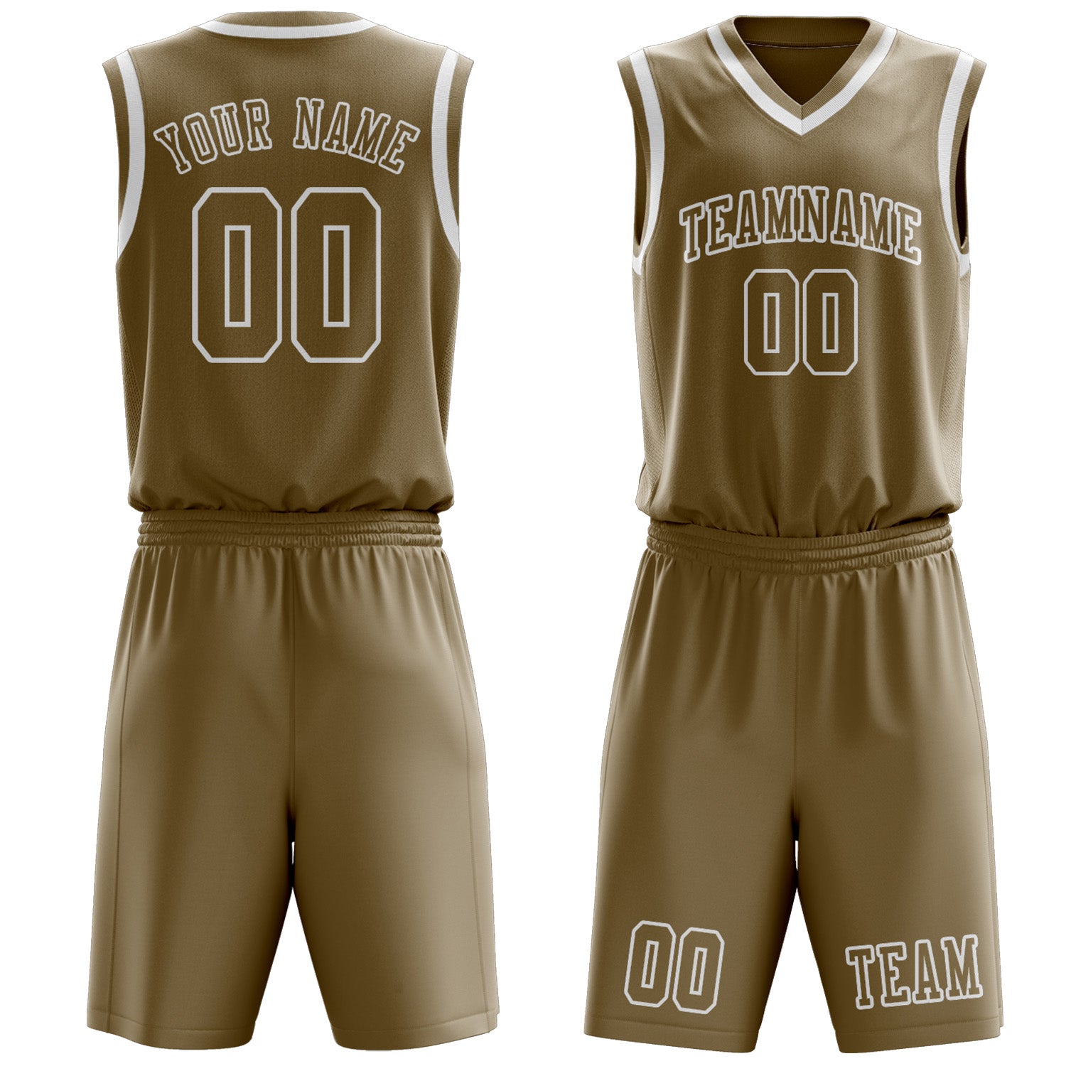 Custom Light Khaki Light Khaki Basketball Set