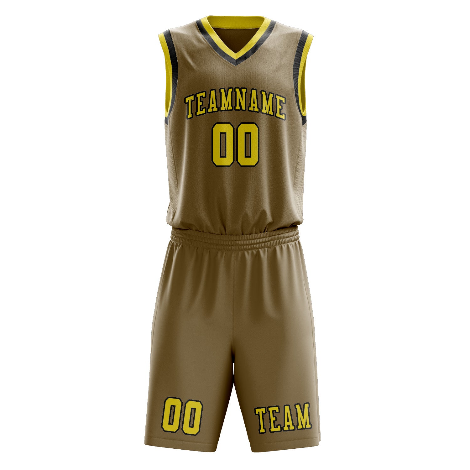Custom Light Khaki Light Yellow Basketball Set