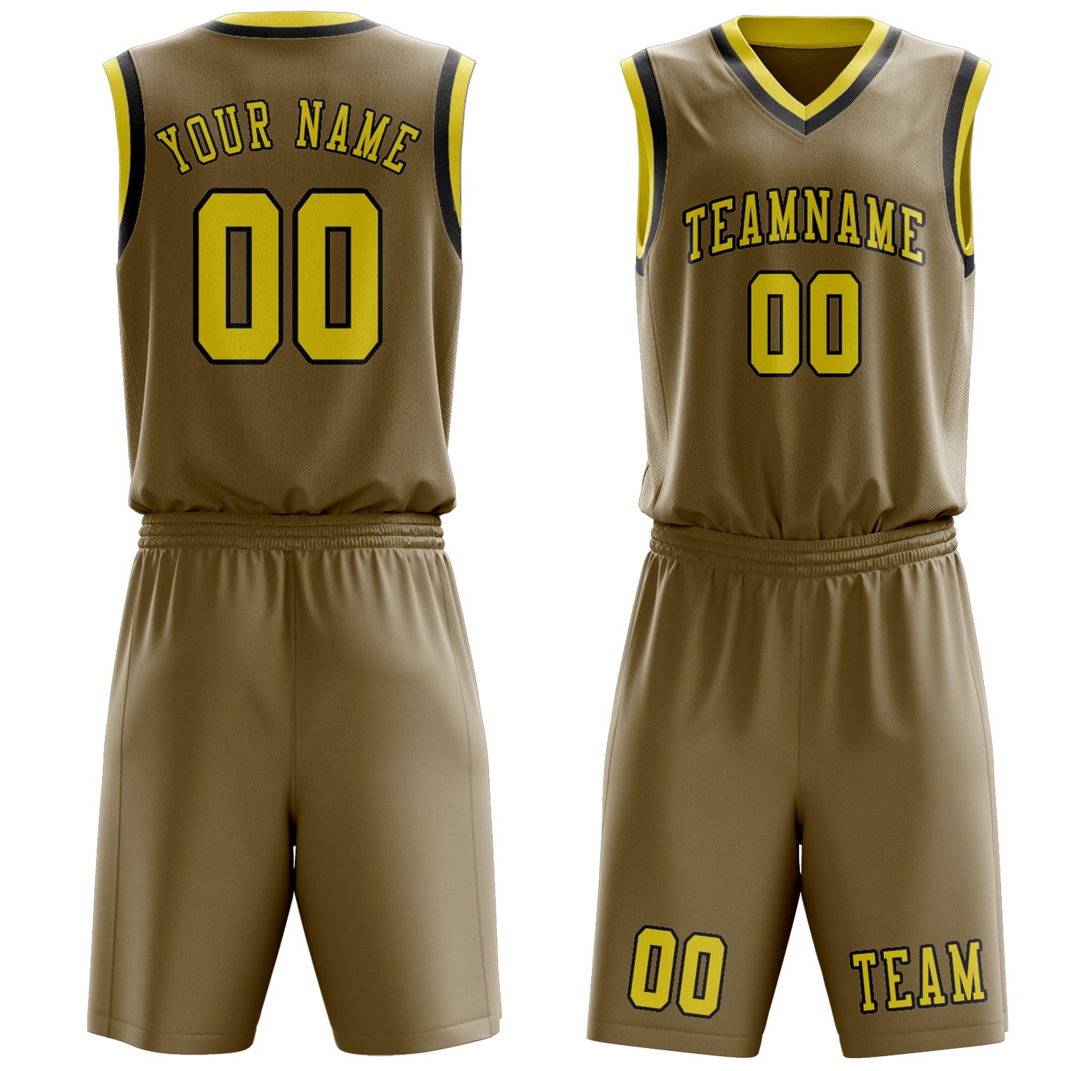 Custom Light Khaki Light Yellow Basketball Set