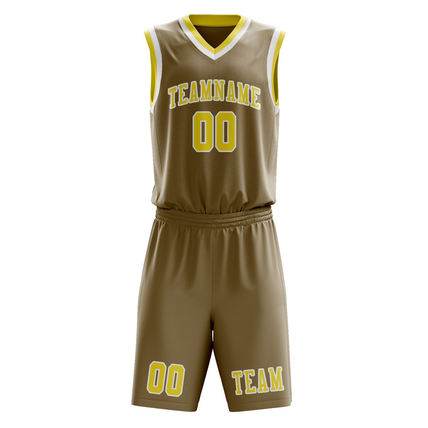 Custom Light Khaki Light Yellow Basketball Set