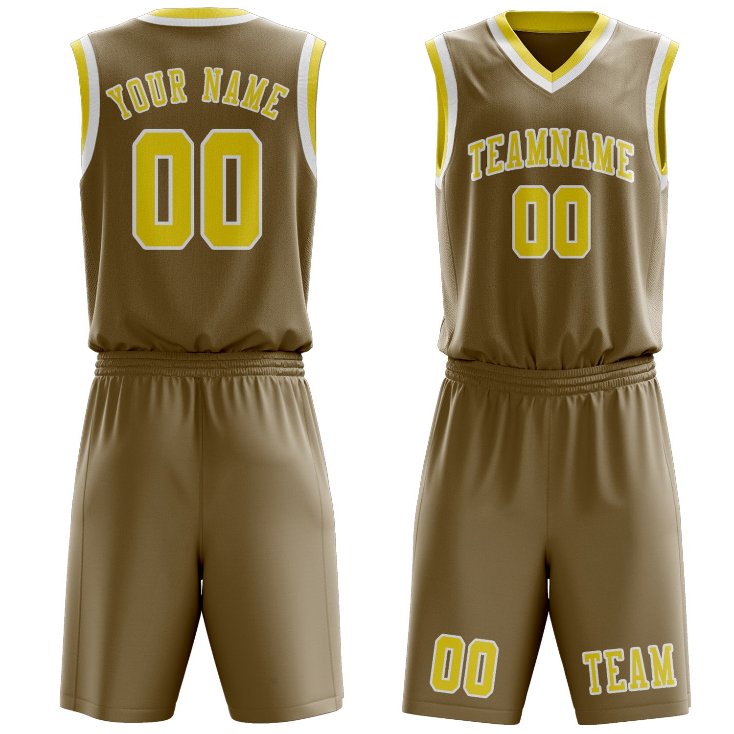 Custom Light Khaki Light Yellow Basketball Set