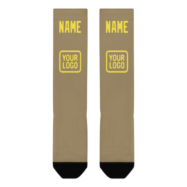 Custom Light Khaki Light Yellow Knee-High Sock