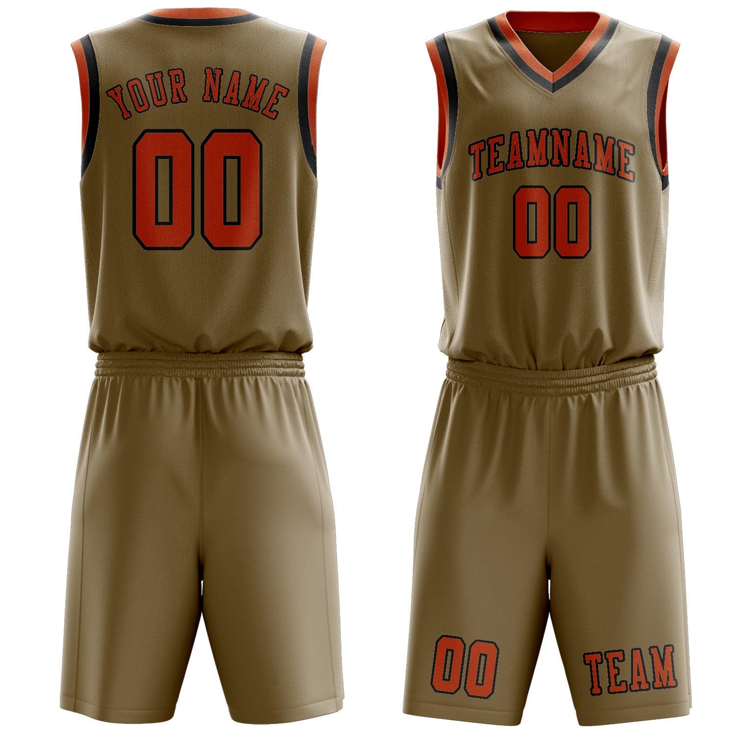 Custom Light Khaki Orange Basketball Set