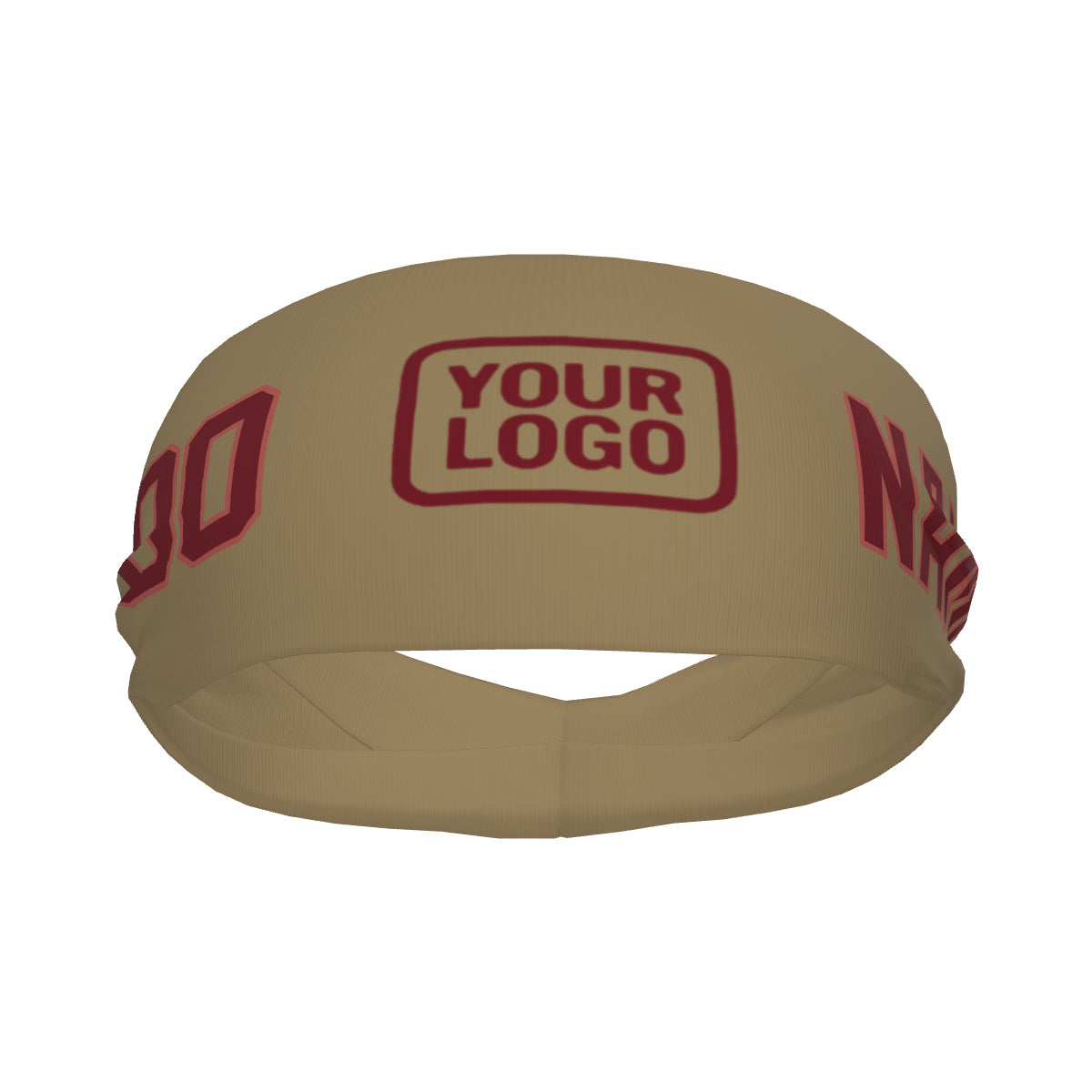 Custom Light Khaki Crimson Red Sports headband