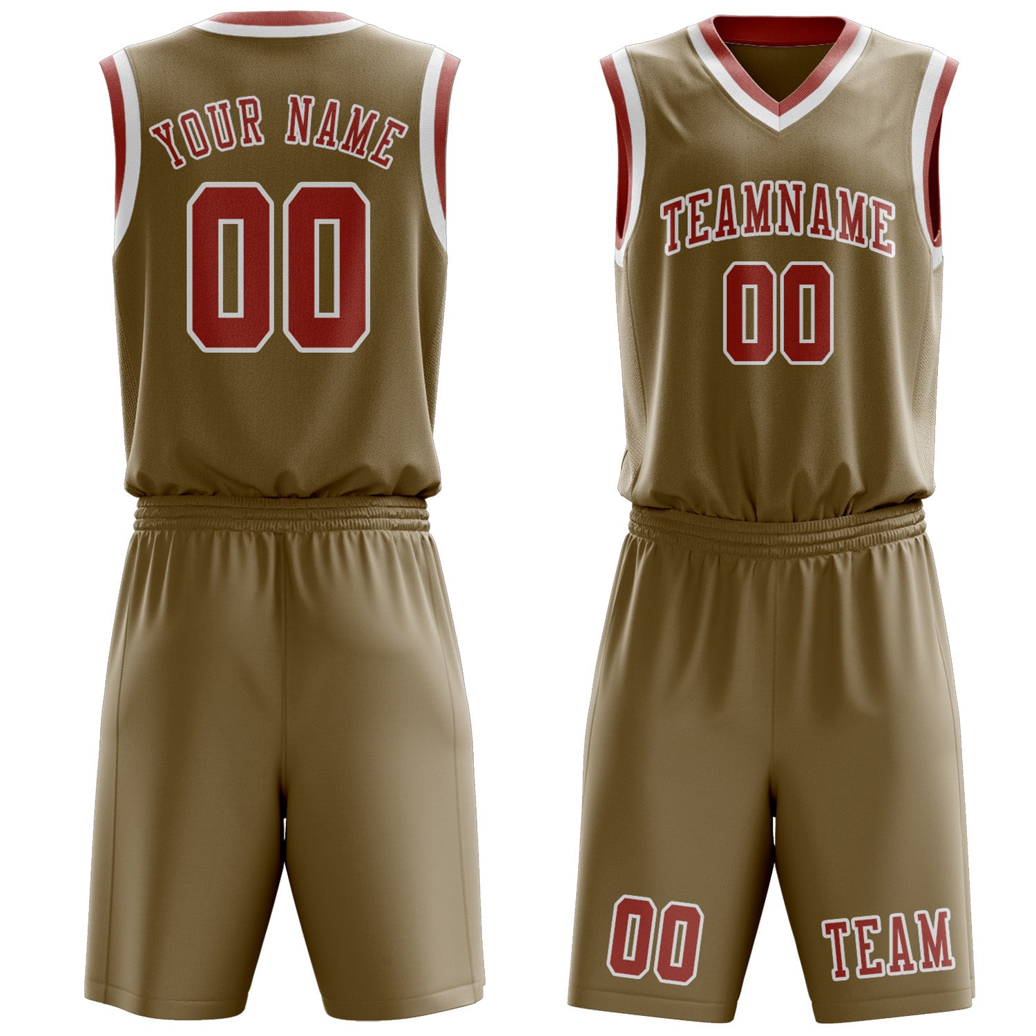 Custom Light Khaki Copper Rose Basketball Set
