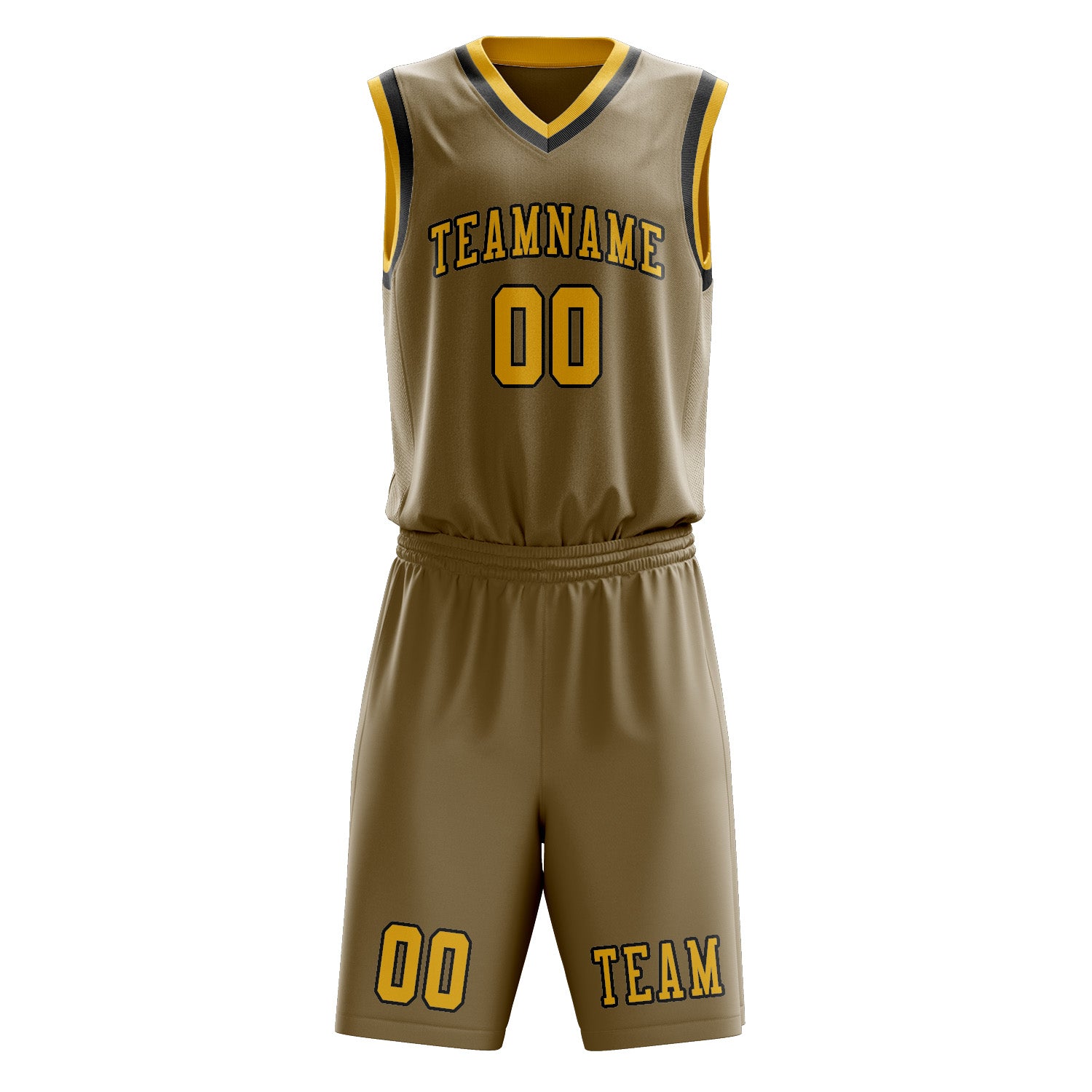Custom Light Khaki Gold Basketball Set