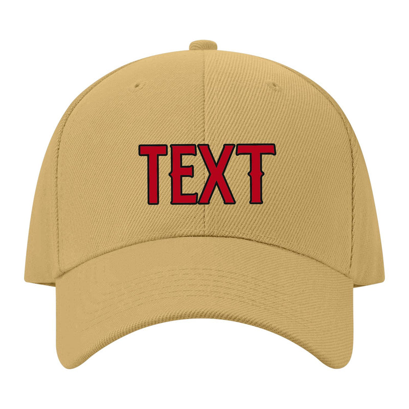 Custom Goldenrod Crimson Red Hat 25B21714