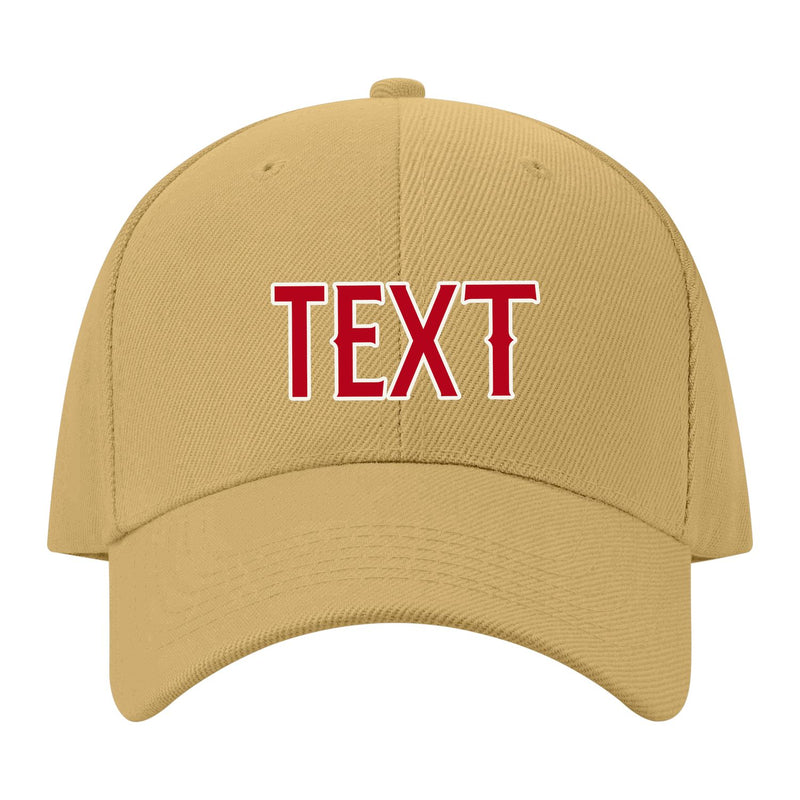 Custom Goldenrod Crimson Red Hat 25B21814