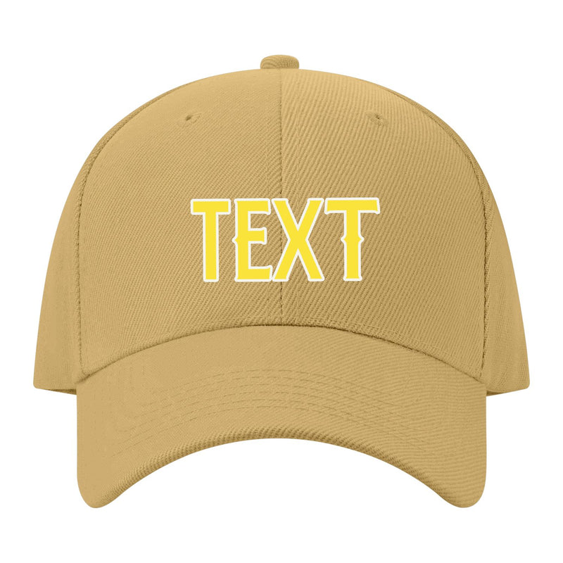 Custom Goldenrod Light Coral Red Hat 25B21826