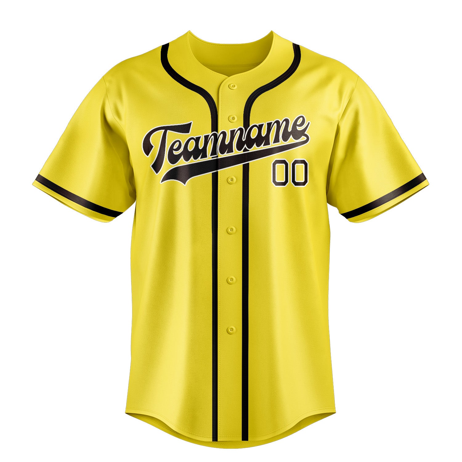 Custom Light Yellow Brown Baseball Jersey