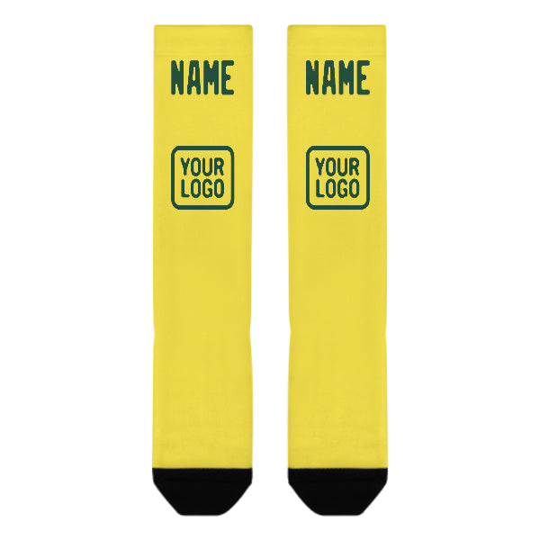 Custom Light Yellow Green Knee-High Sock