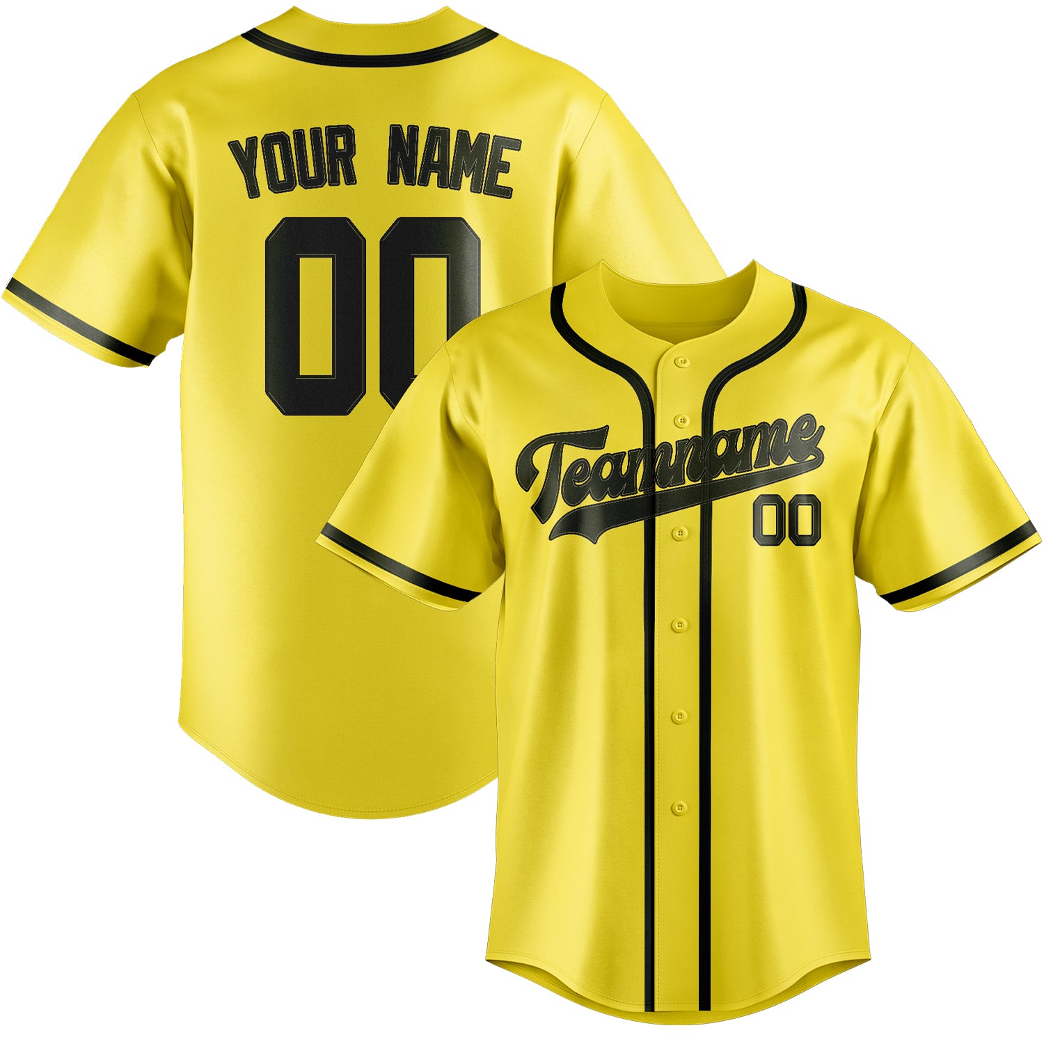Custom Light Yellow Olive Baseball Jersey