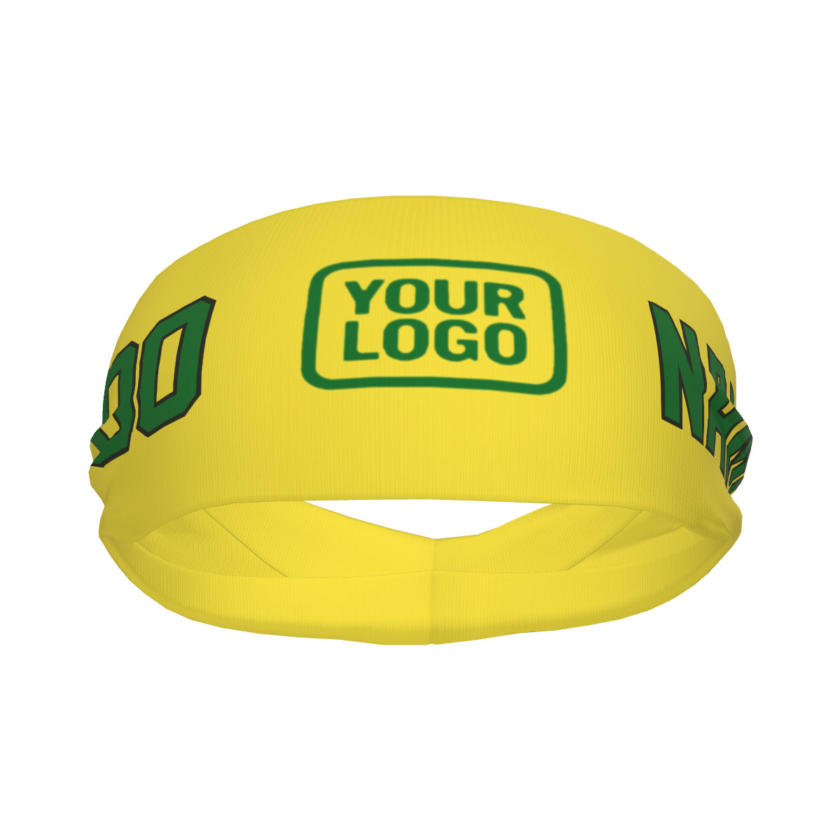 Custom Light Yellow Emerald Green Sports headband