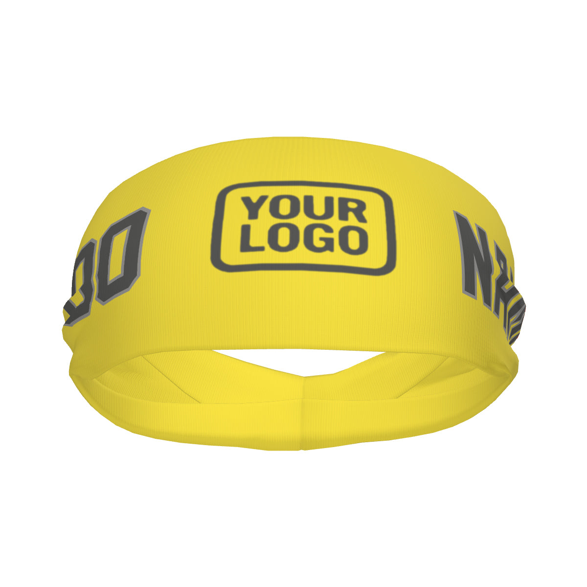 Custom Light Yellow Dark Grey Sports headband